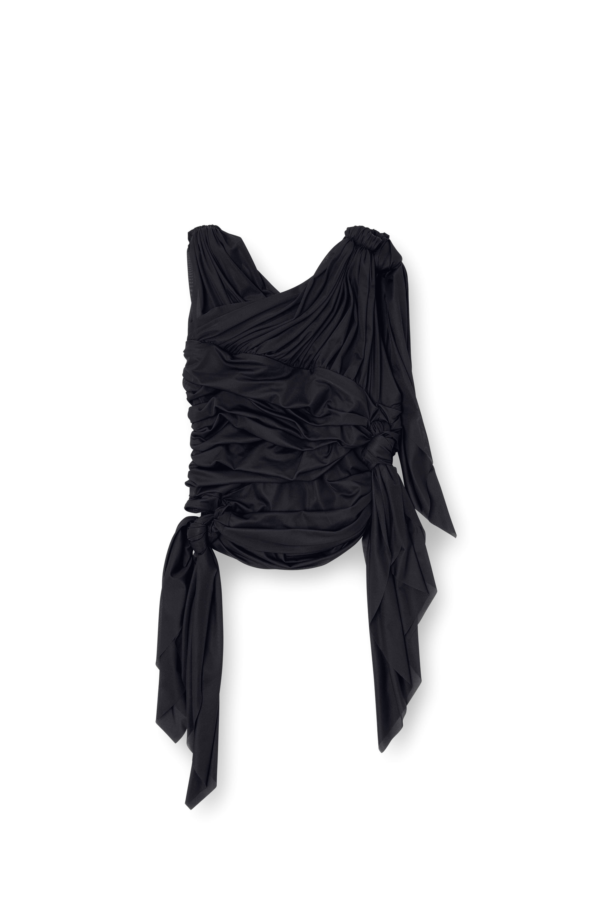 Diesel - T-PERSEA-PLAIN, Female's Draped top in stretch jersey in Black - 5