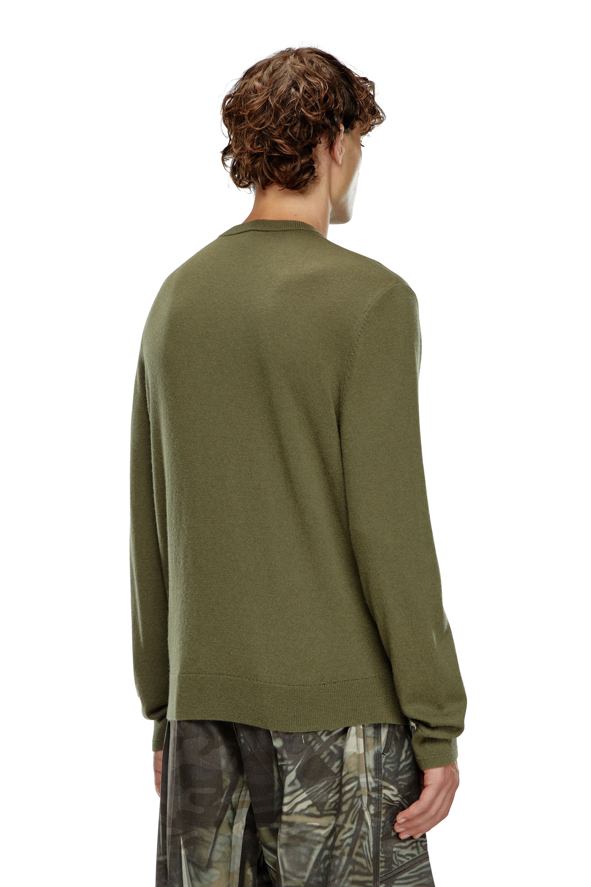 Diesel - K-VIERI, Male's Wool and cashmere jumper in Dark Green - 2