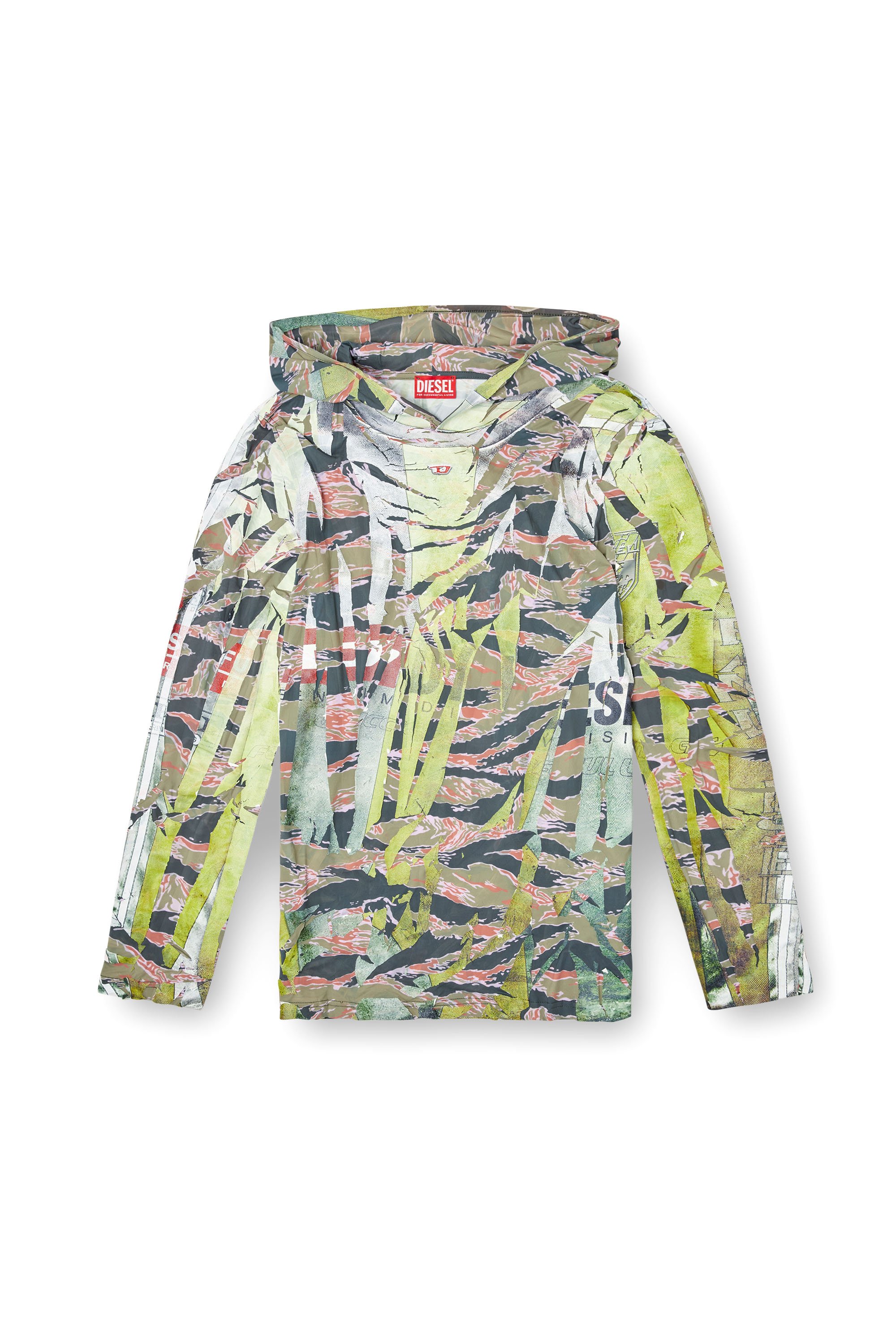 Diesel - T-GILLIS, Top à capuche camouflage avec surimpression craquelée Mixte in Polychrome - 6