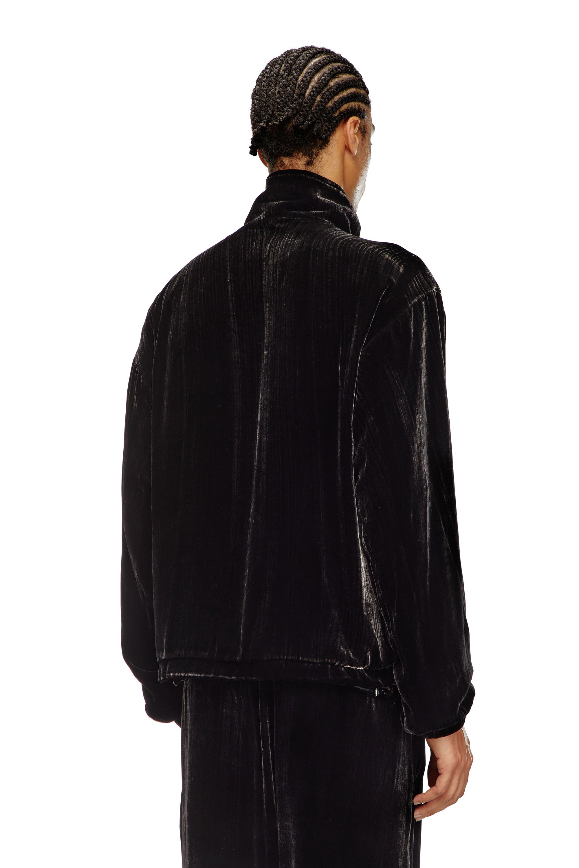 Diesel - J-SALFORD, Male Treated silk-blend velvet jacket in Black - Image 4