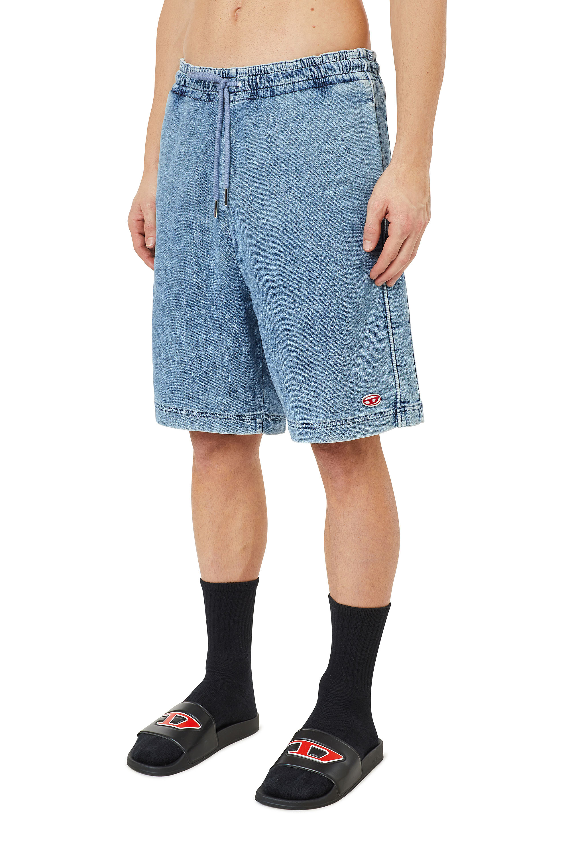 Diesel - D-BOXY TRACK DENIM SHORTS, Bleu Clair - Image 3