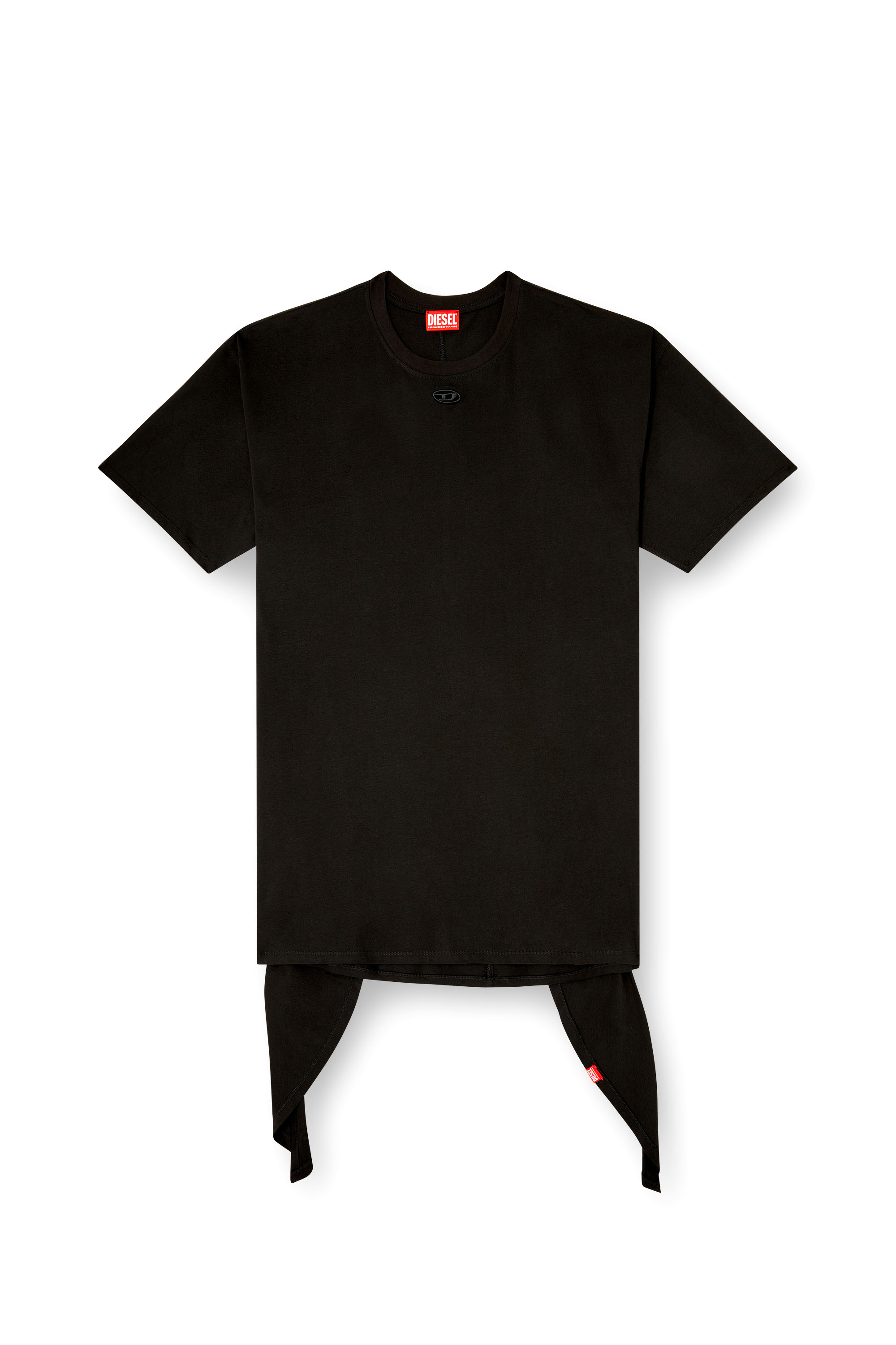 Diesel - D-EIVOR, Female's T-shirt dress with tie front in Black - 3