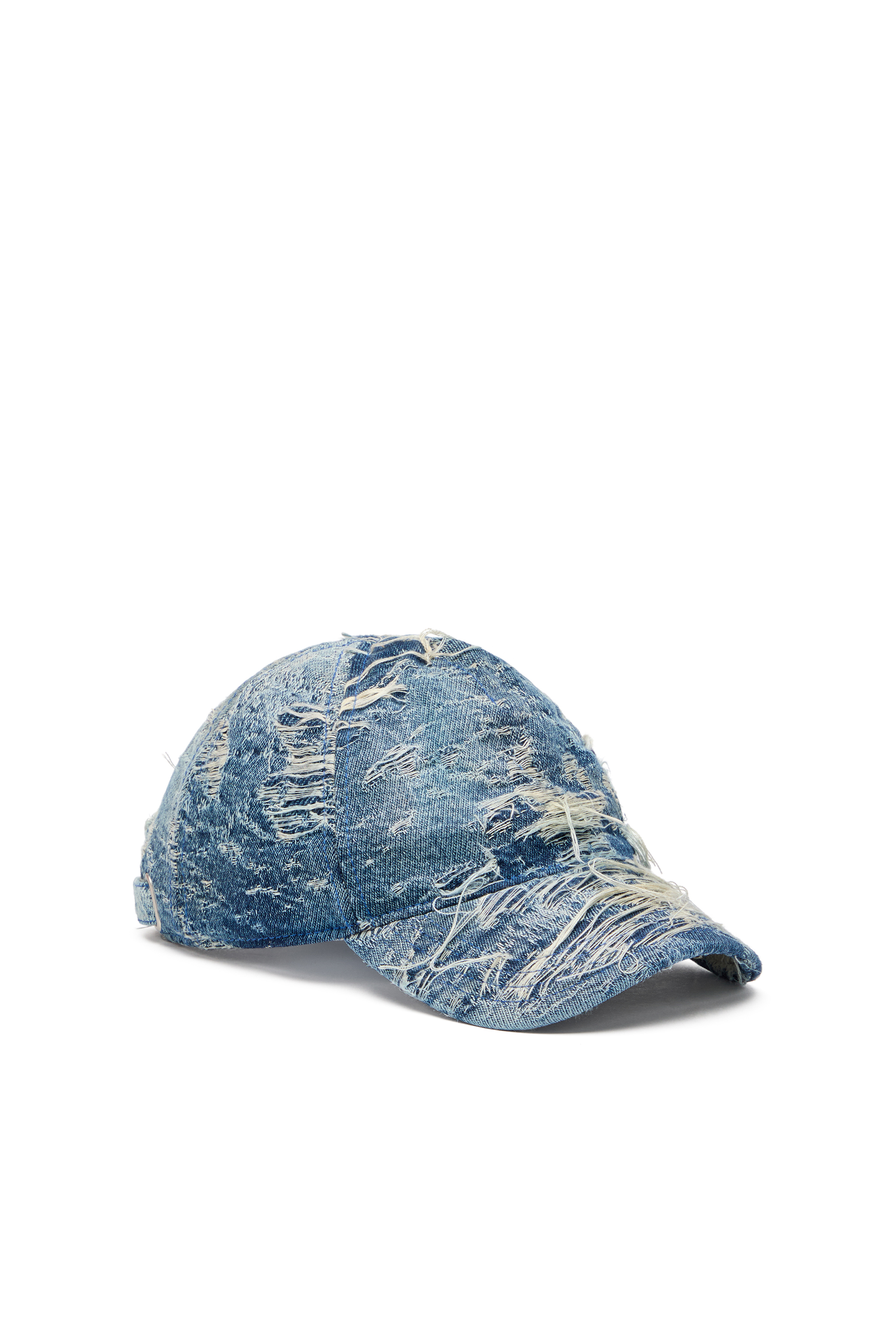 Diesel - C-ASSIDY, Male's Baseball cap in distressed denim in Blue - 1