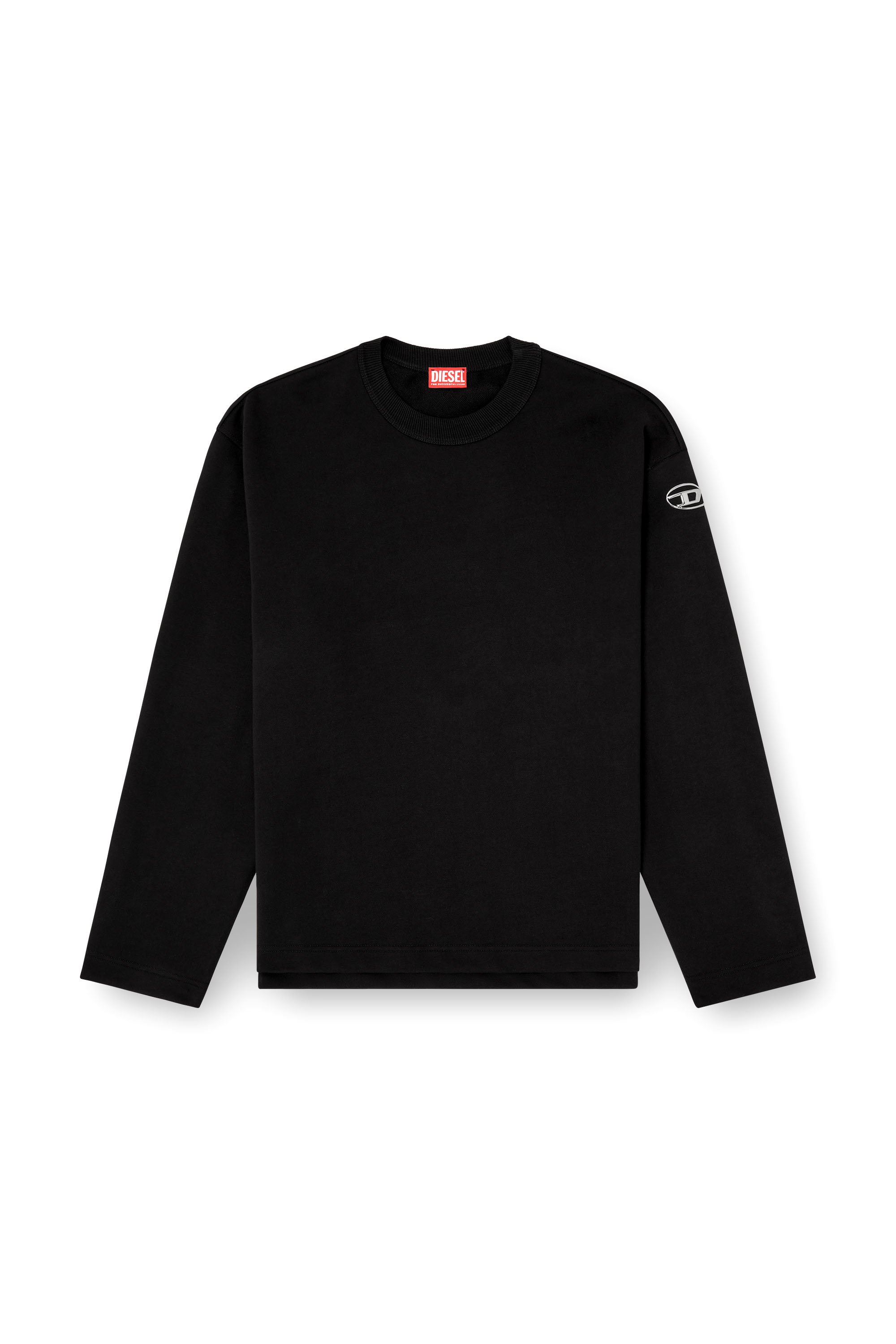 Diesel - S-MACSIS-OD, Male's Sweatshirt with metallic logo in Black - 4