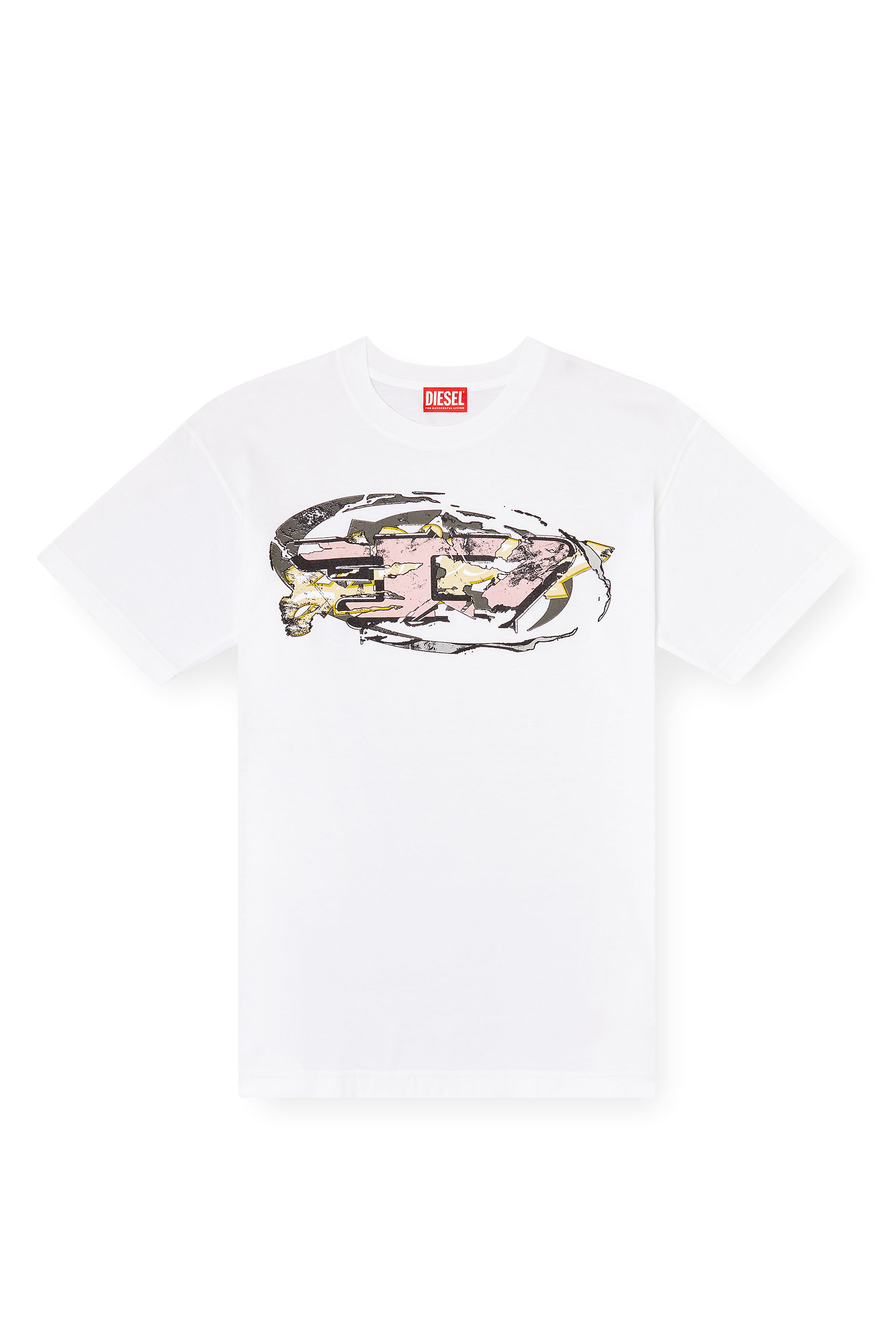 Diesel - T-NORM-T11, Male's T-shirt with Oval D logo in White - 3
