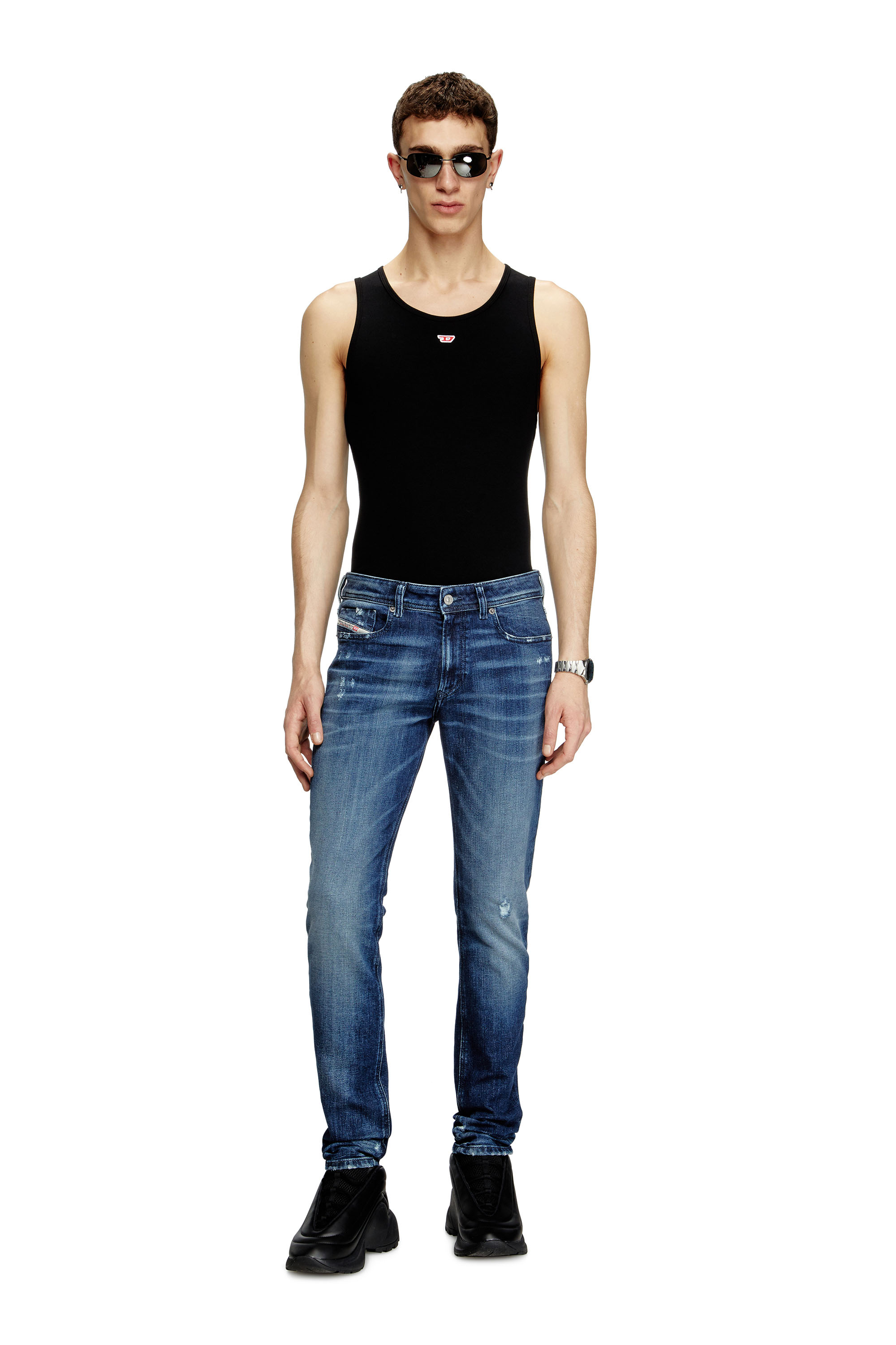 Diesel - Male's Skinny Jeans 1979 Sleenker 09L42, Dark Blue - 2