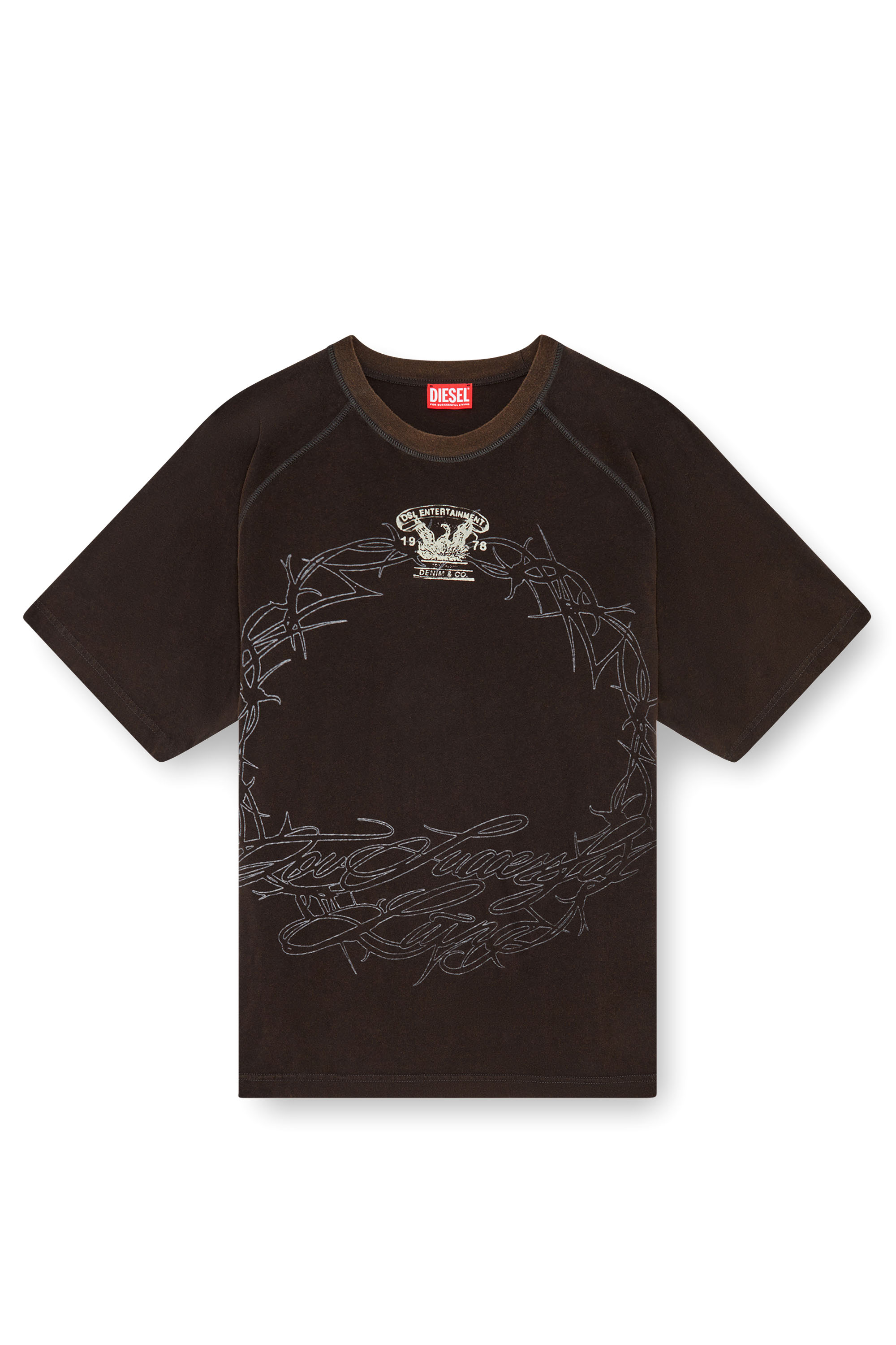 Diesel - T-ROXT-Q1, Male's T-shirt with inside-out print in Black - 4