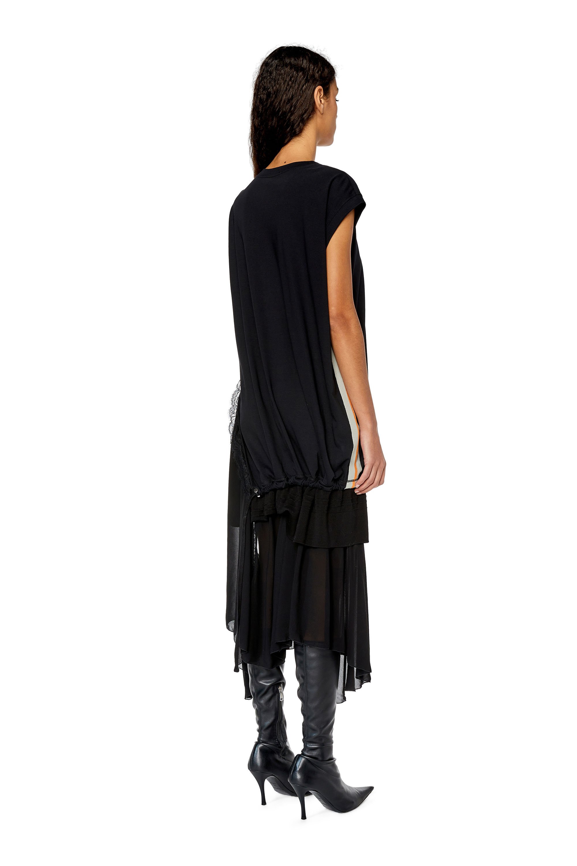 Diesel - D-ROLLACE, Female Sleeveless dress with crêpe hem in Black - Image 2
