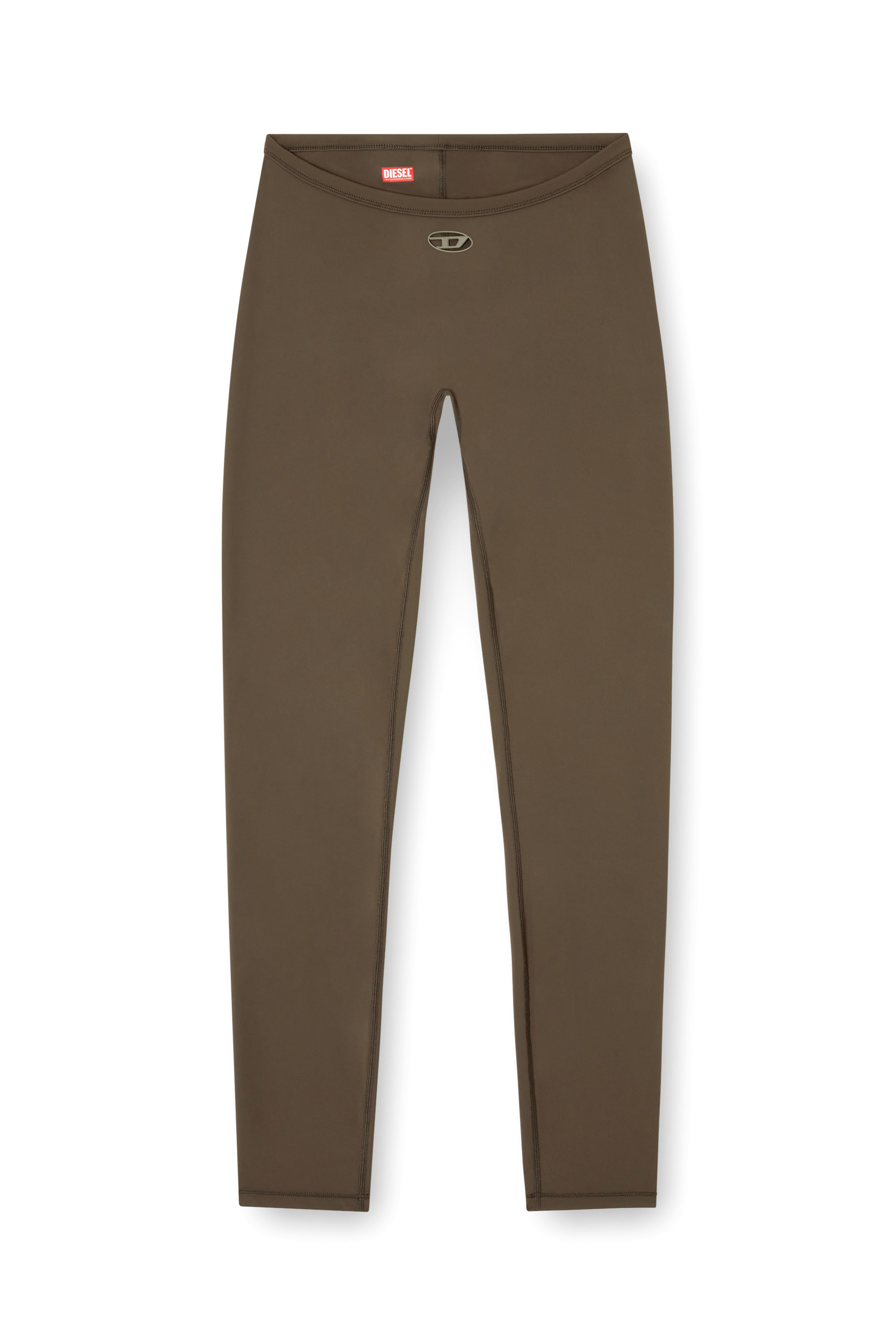 Diesel - MINA-UTLT, Legging en nylon stretch Femme in Marron - 4