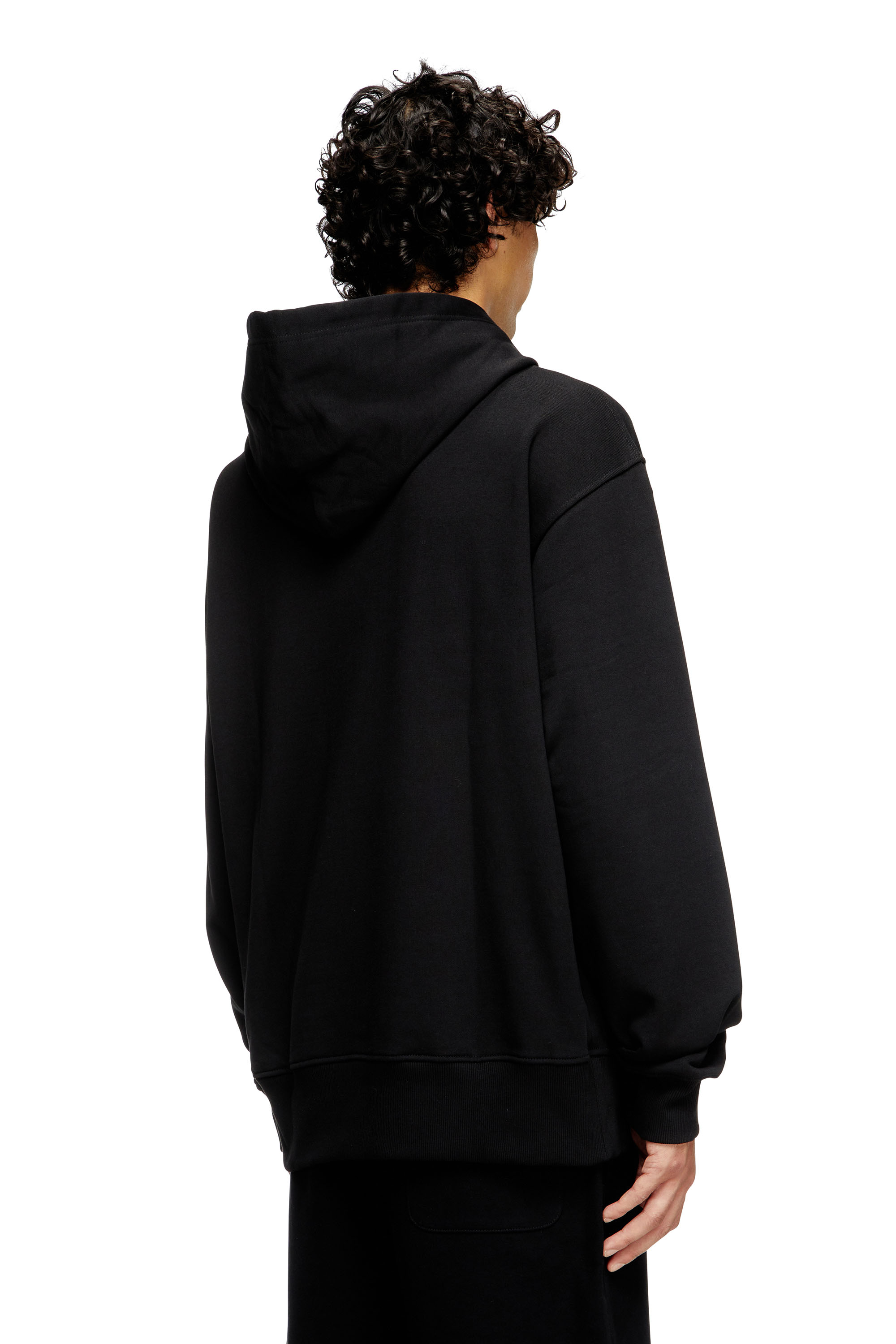 Diesel - S-MACS-HOOD-OD, Male's Hoodie with metallic logo in Black - 3