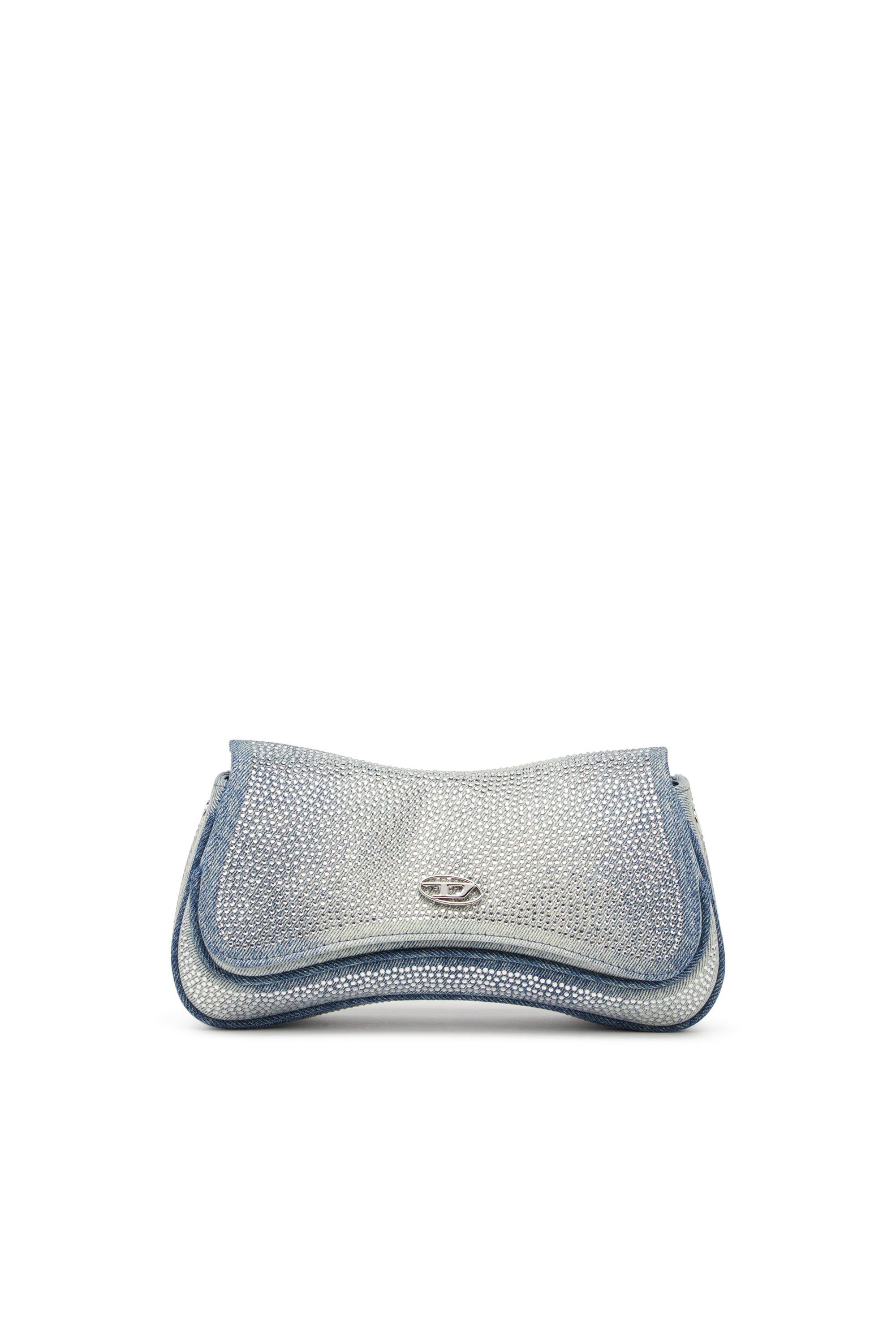 Diesel - PLAY CLUTCH, Play-Pochette Crystal en denim solarisé Femme in Bleu - 1