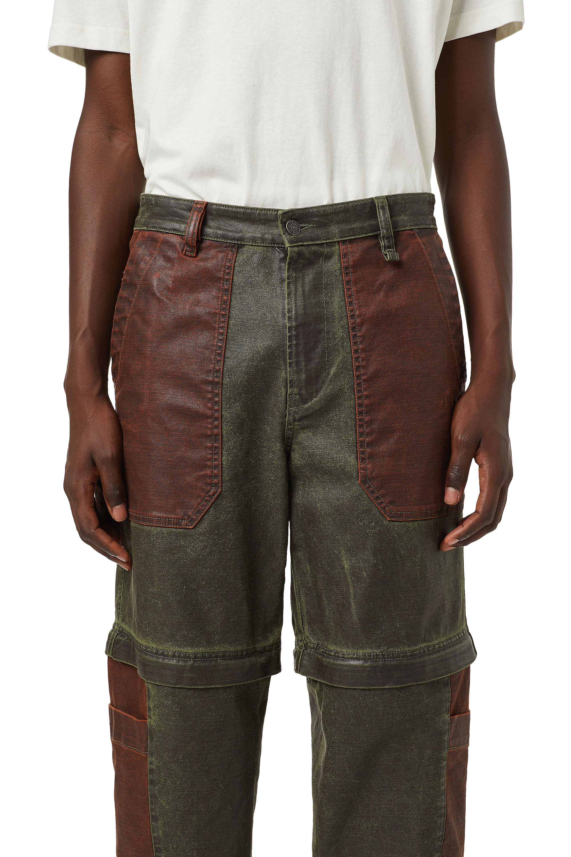 Diesel - D-Multy 0KDAQ Tapered Jeans, Green/Brown - Image 3