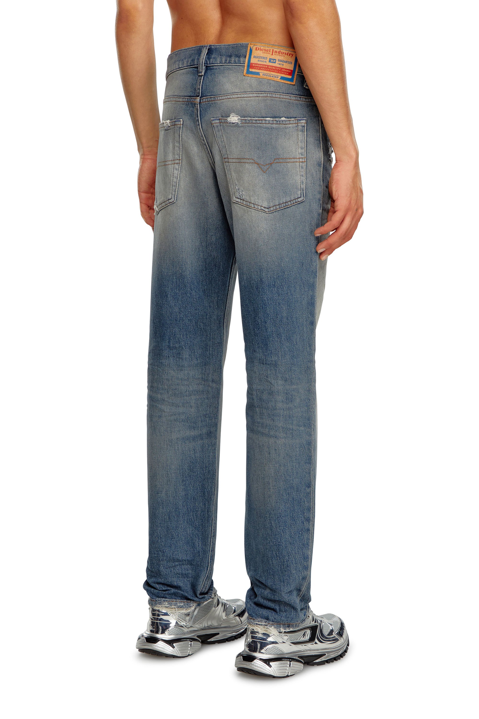 Diesel - Male Tapered Jeans 2023 D-Finitive 0GRDC, Medium Blue - Image 4
