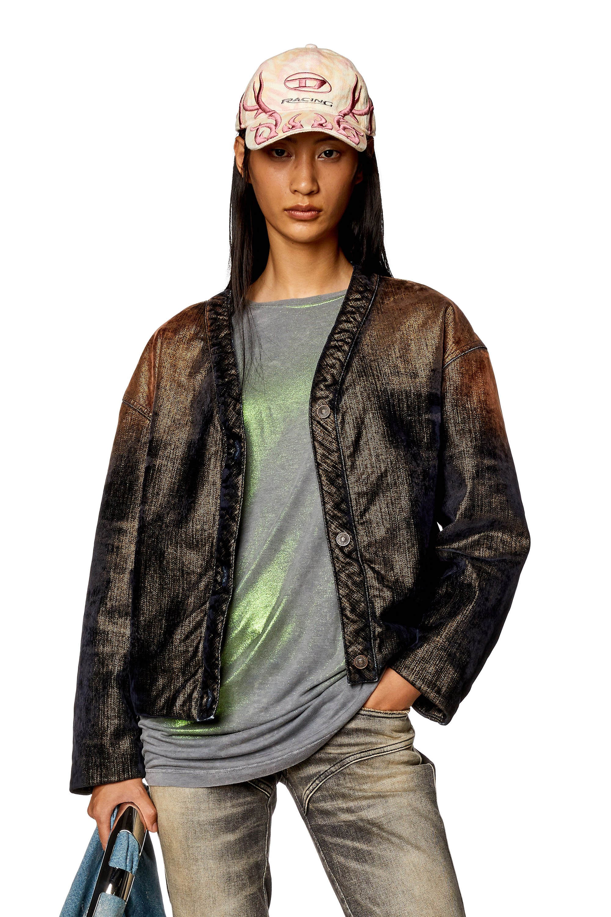 Diesel - DE-CONF-S, Female Jacket in shimmery denim in Multicolor - Image 1