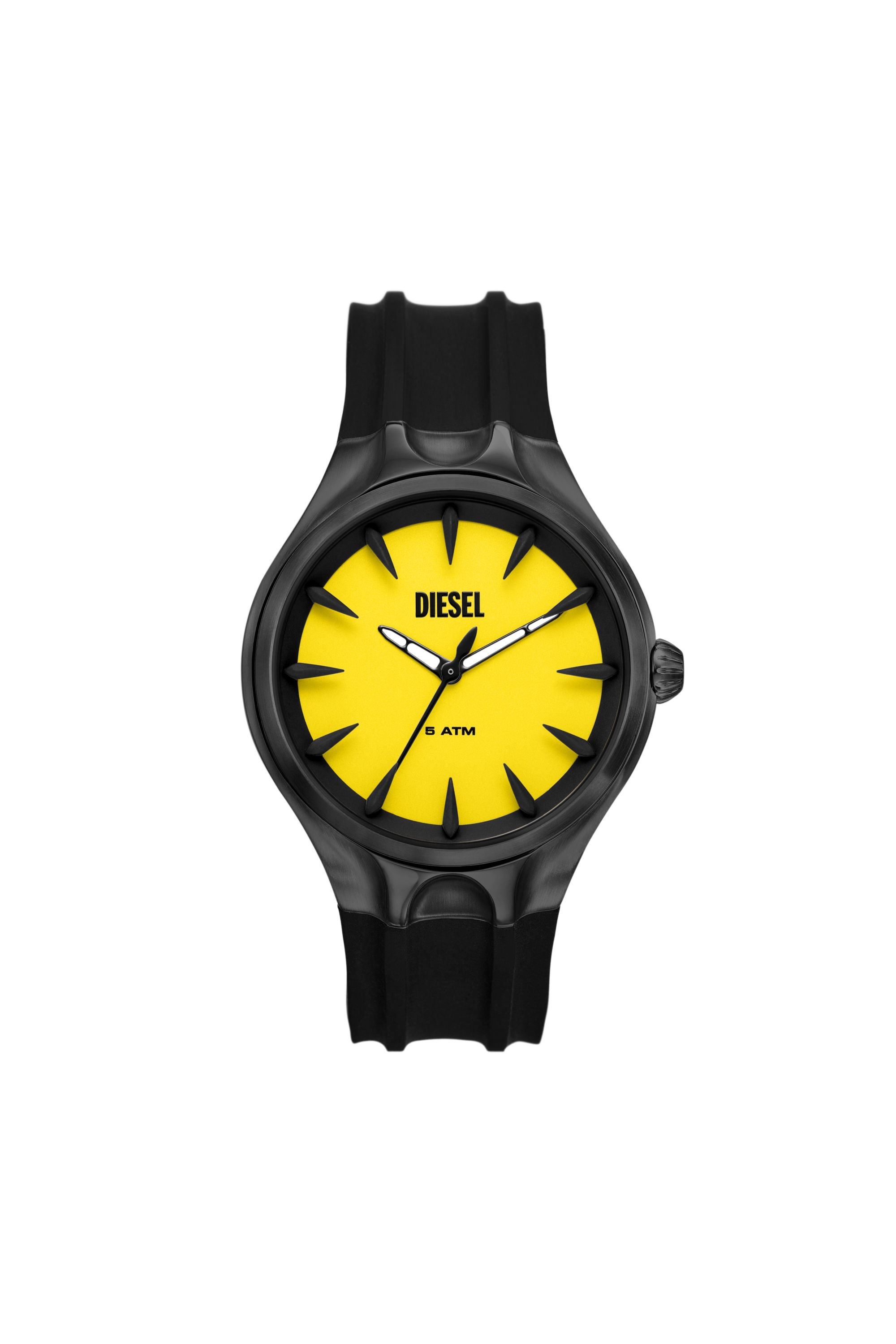 Diesel - DZ2201, Male Streamline three-hand black silicone watch in Black - Image 1