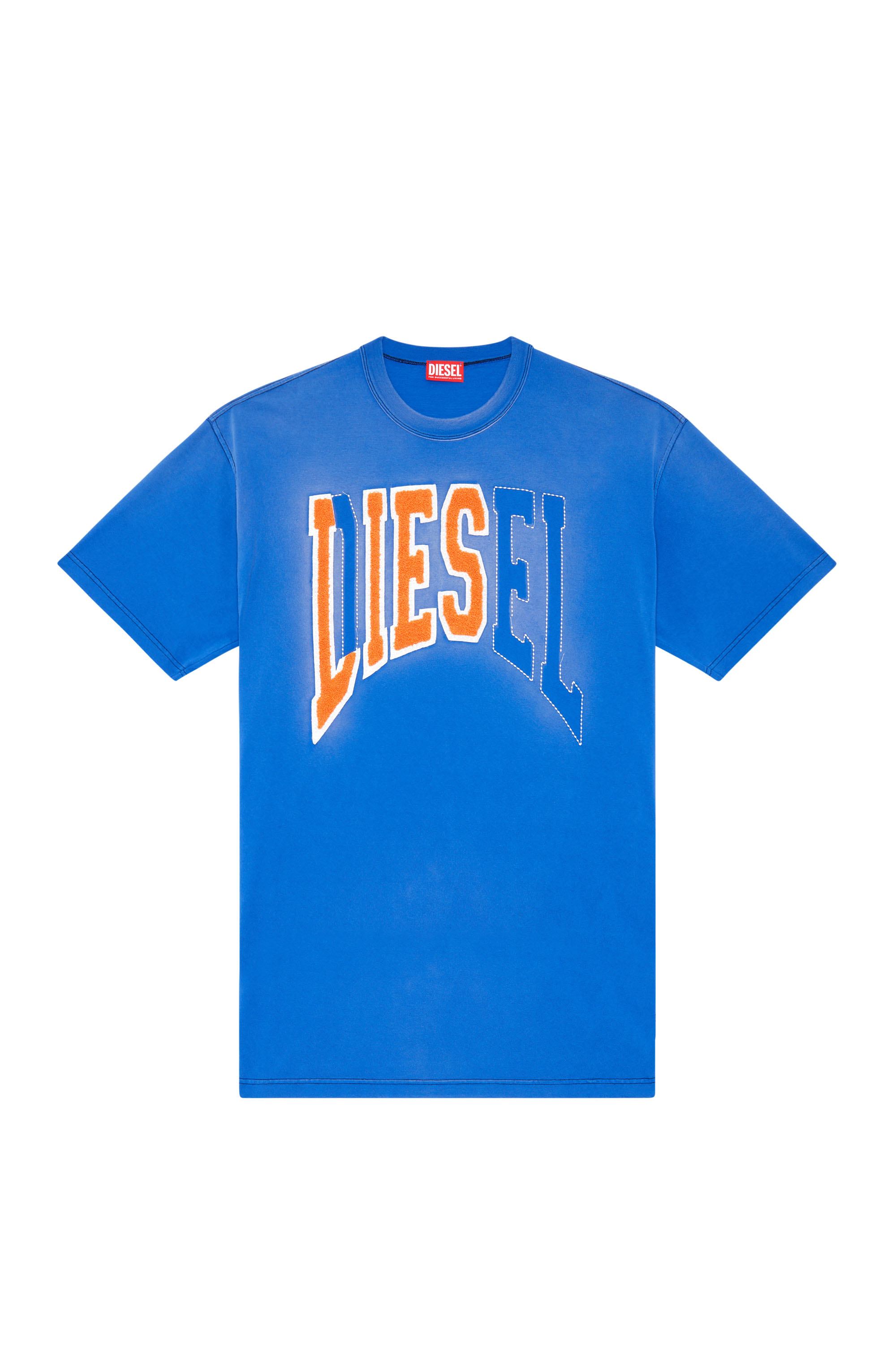 Diesel - T-WASH-N, Homme T-shirt oversize avec logo Diesel Lies in Bleu - Image 4