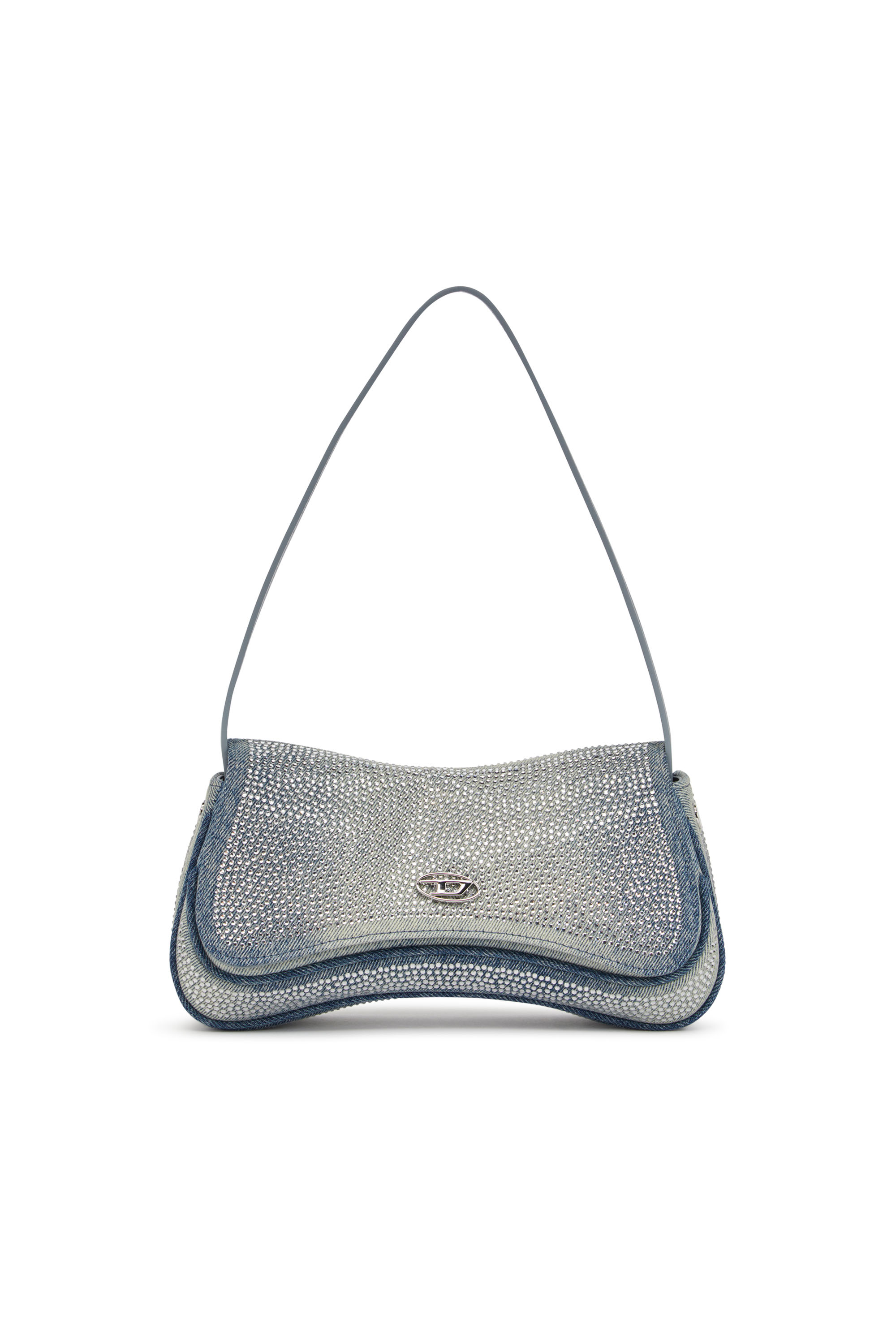 Diesel - PLAY CLUTCH, Play-Pochette Crystal en denim solarisé Femme in Bleu - 5