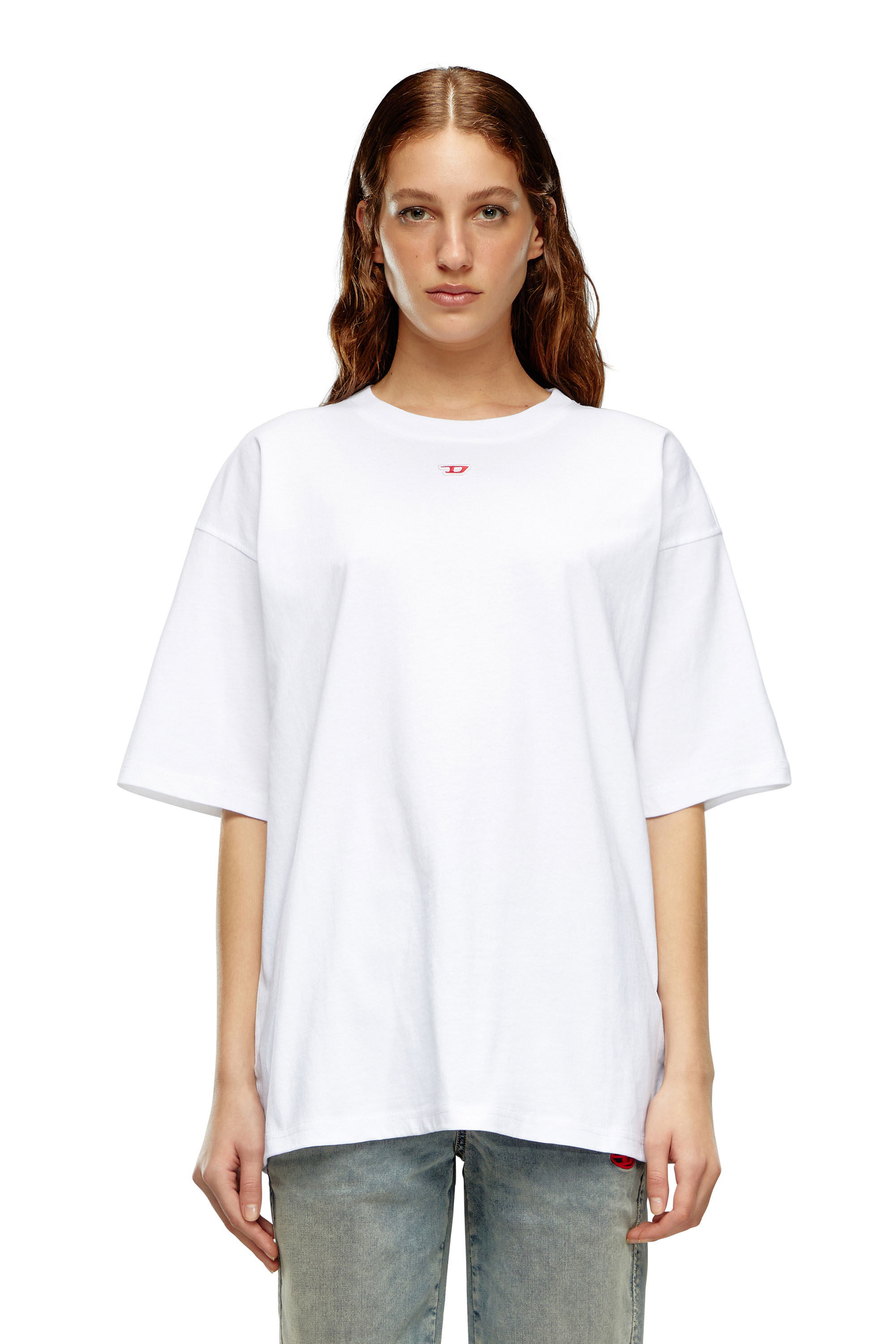 Diesel - T-BOXT-D, Unisex's T-shirt with embroidered D patch in White - 4