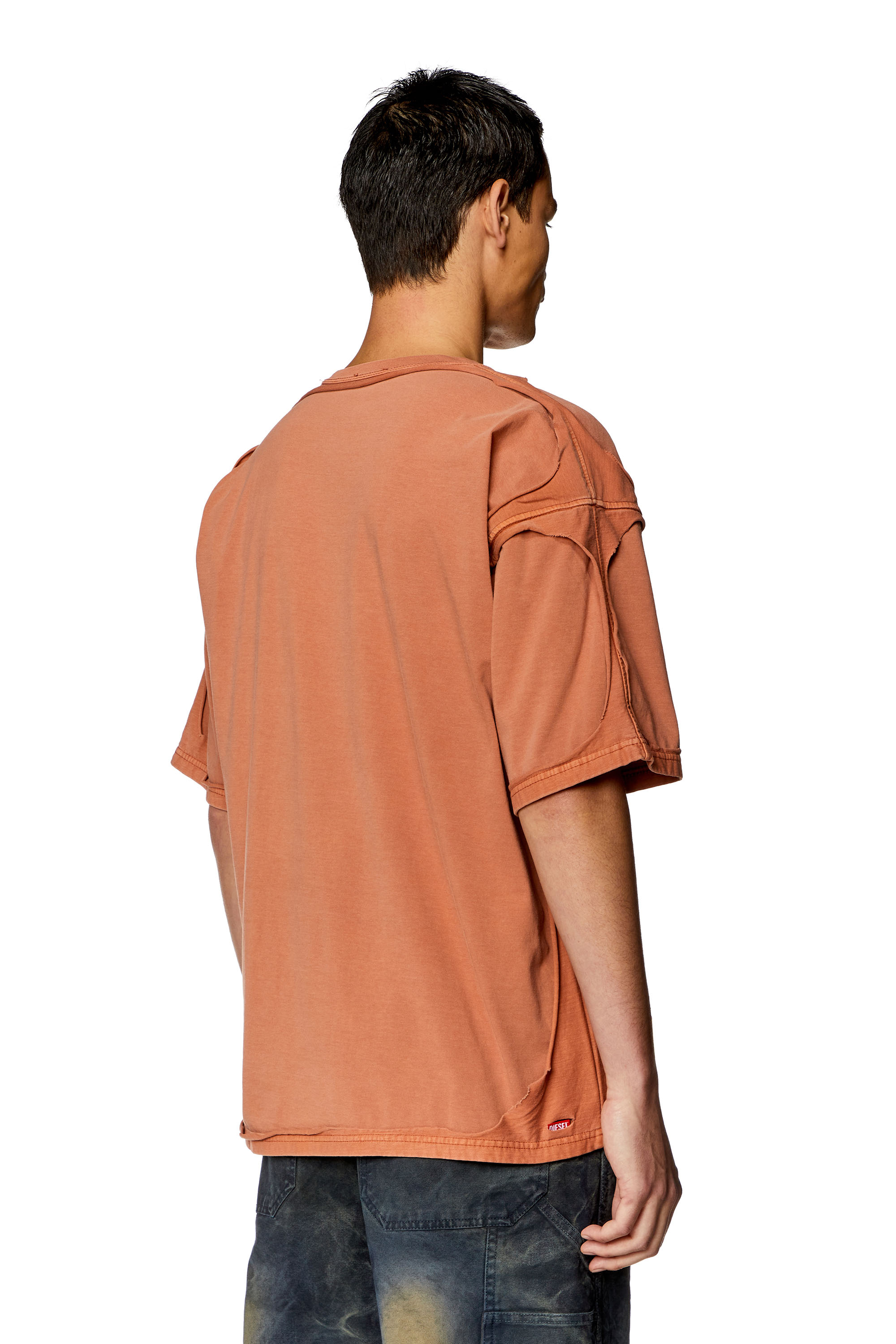 Diesel - T-BOXT-DBL, Homme T-shirt avec effet peel-off destroy in Orange - Image 2