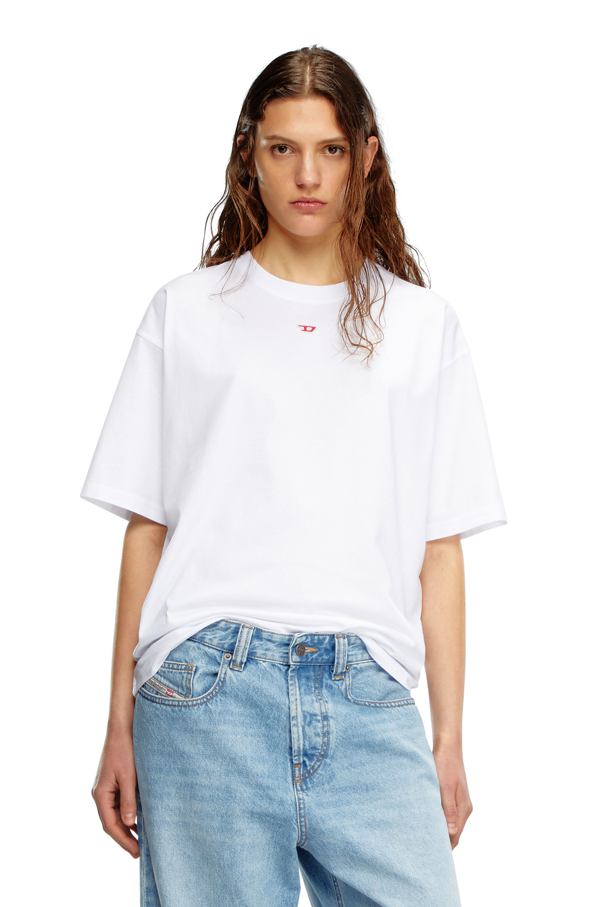 Diesel - T-BOXT-D, T-shirt avec empiècement D brodé Mixte in Blanc - 4