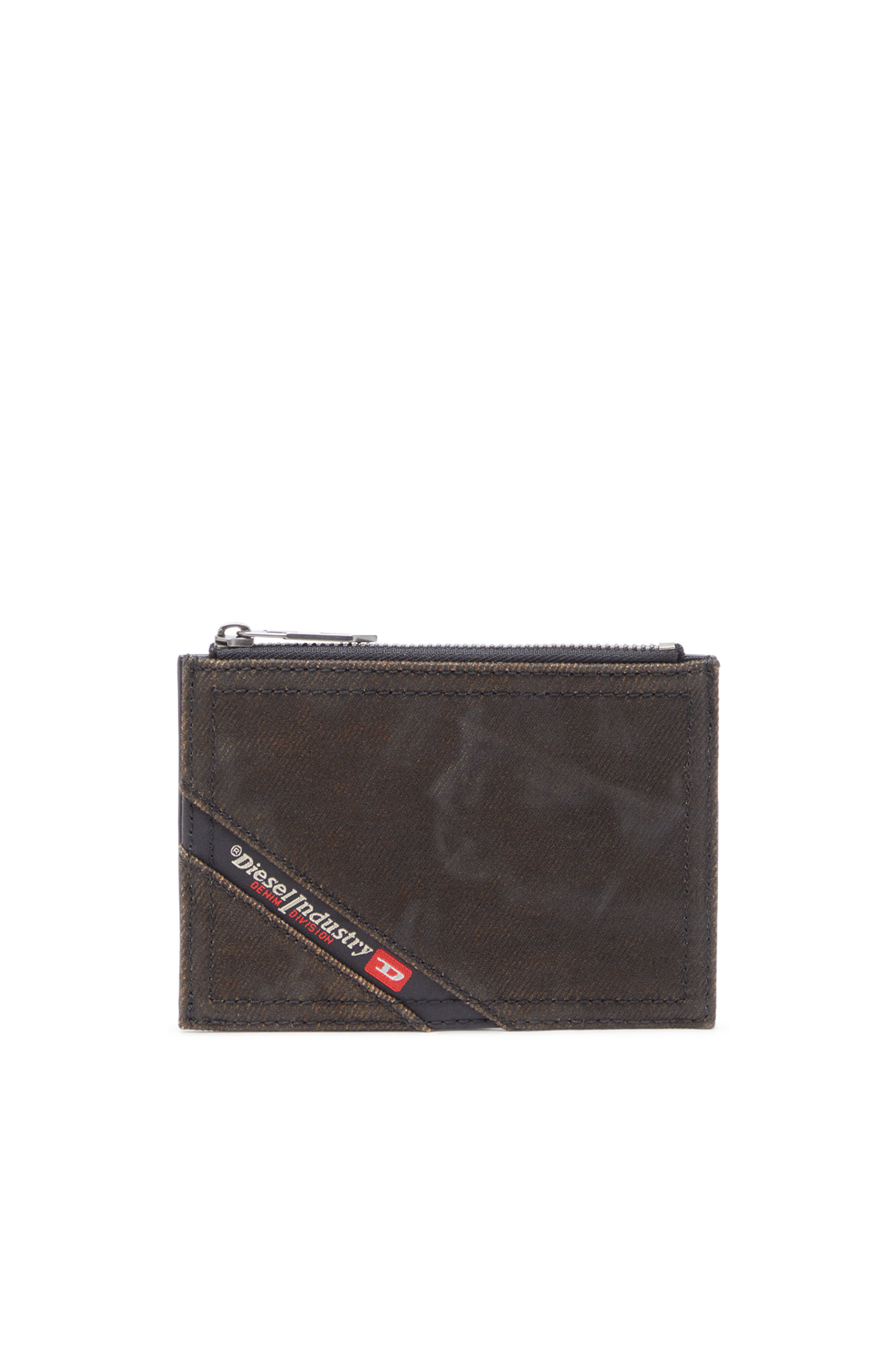 Diesel - MULTI-PKTS CARD HOLDER I, Porte-cartes en denim floqué enduit Homme in Noir - 1