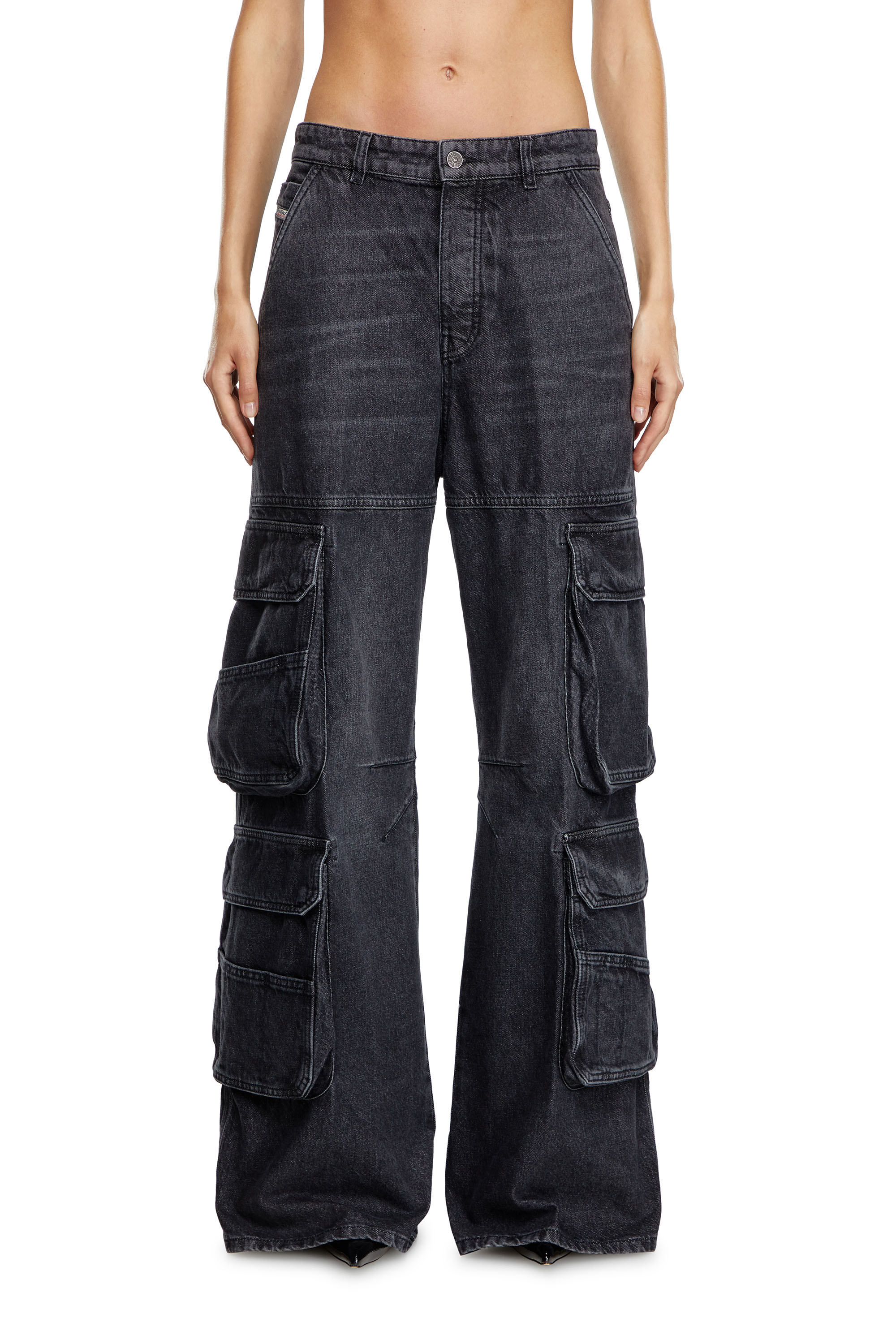 Diesel - Female Straight Jeans 1996 D-Sire 0HLAA, Black/Dark Grey - Image 2
