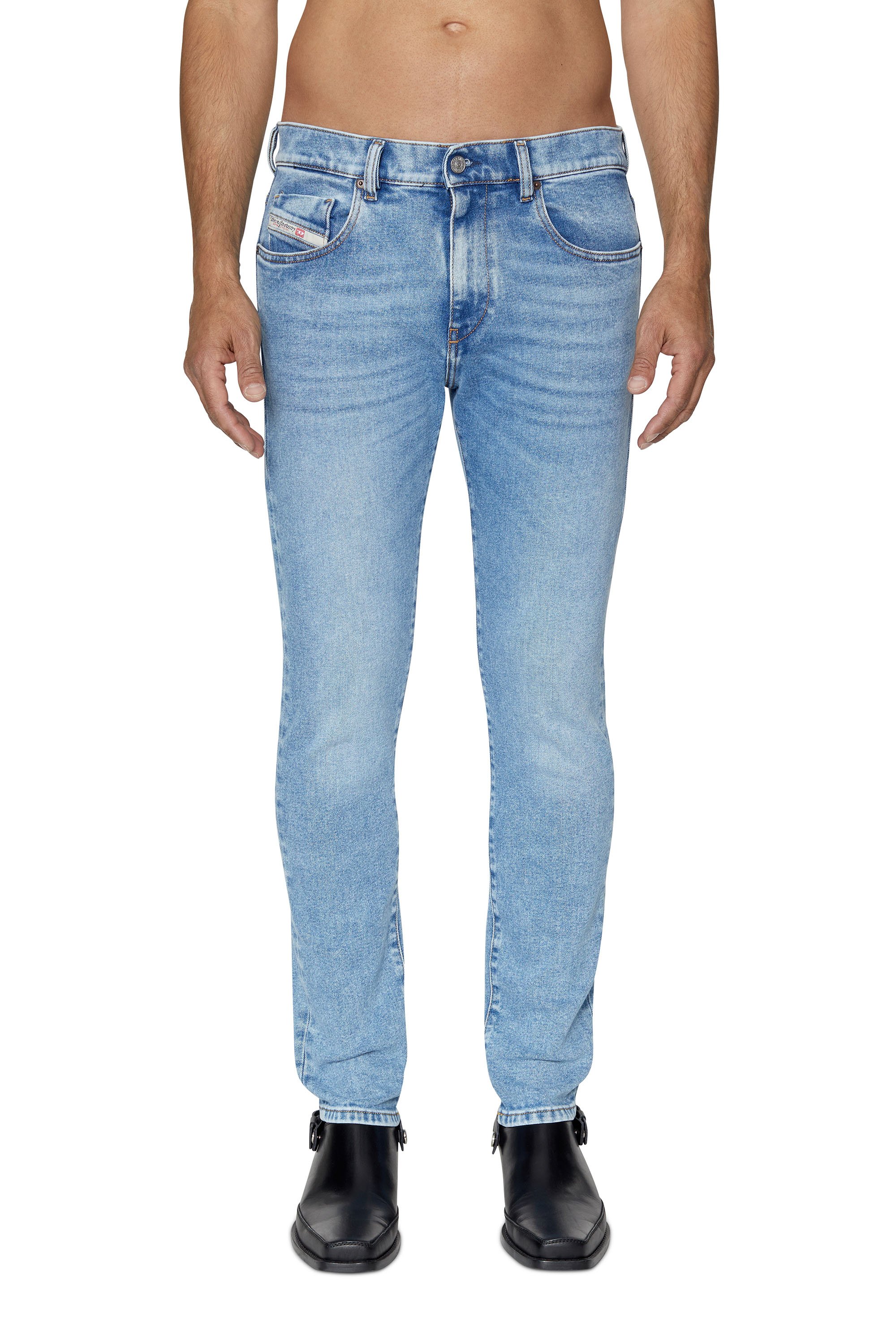 Diesel - Slim Jeans 2019 D-Strukt 09B92, Bleu Clair - Image 1