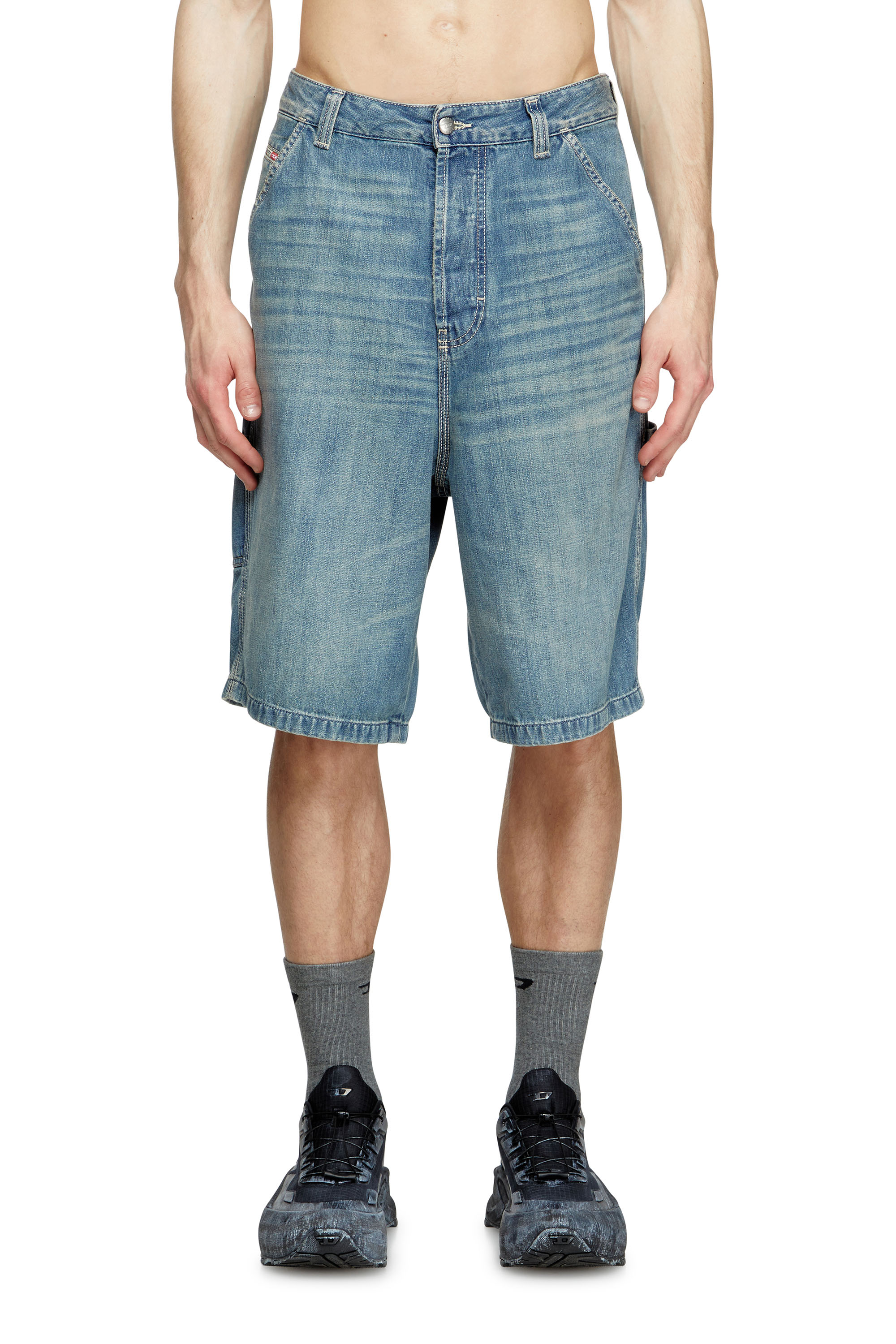 Diesel - D-LIVERY-W-SHORT, Male's Utility-style denim shorts in Light Blue - 1