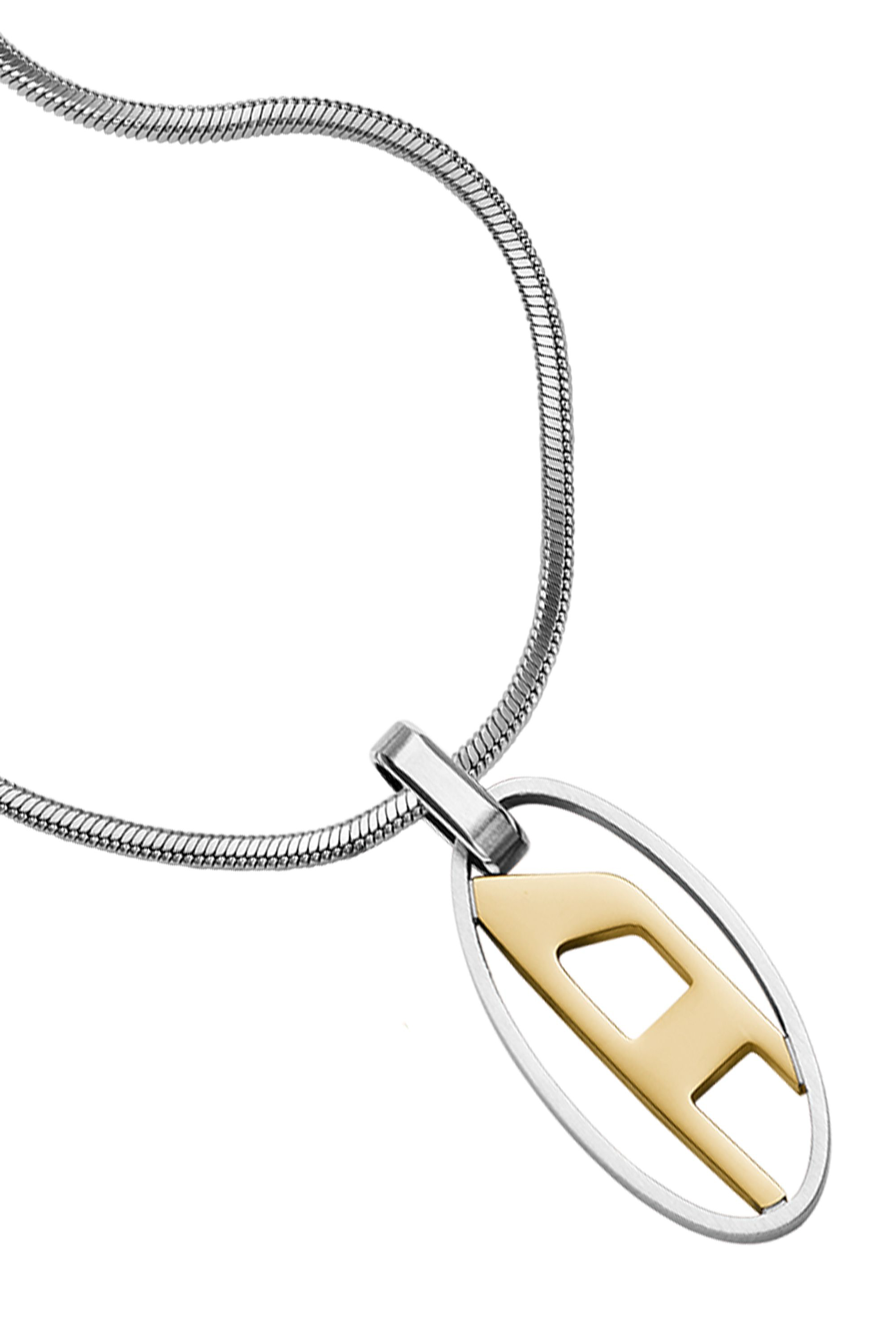 Diesel - DX1421, Unisex Two-Tone Stainless Steel Pendant Necklace in Silver - Image 1