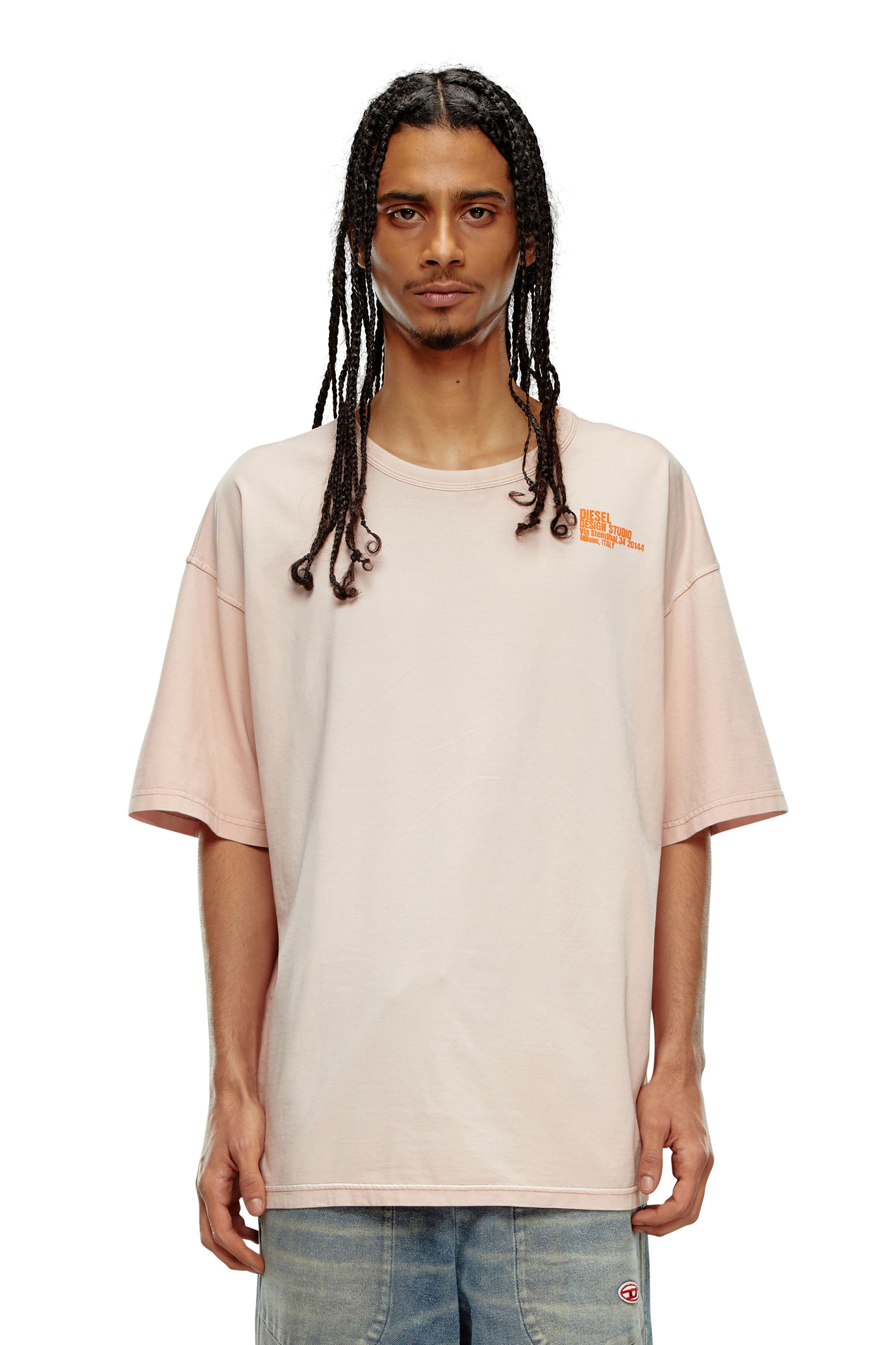 Diesel - T-BOXT-N7, Homme T-shirt avec mini imprimé Design Studio in Rose - Image 3