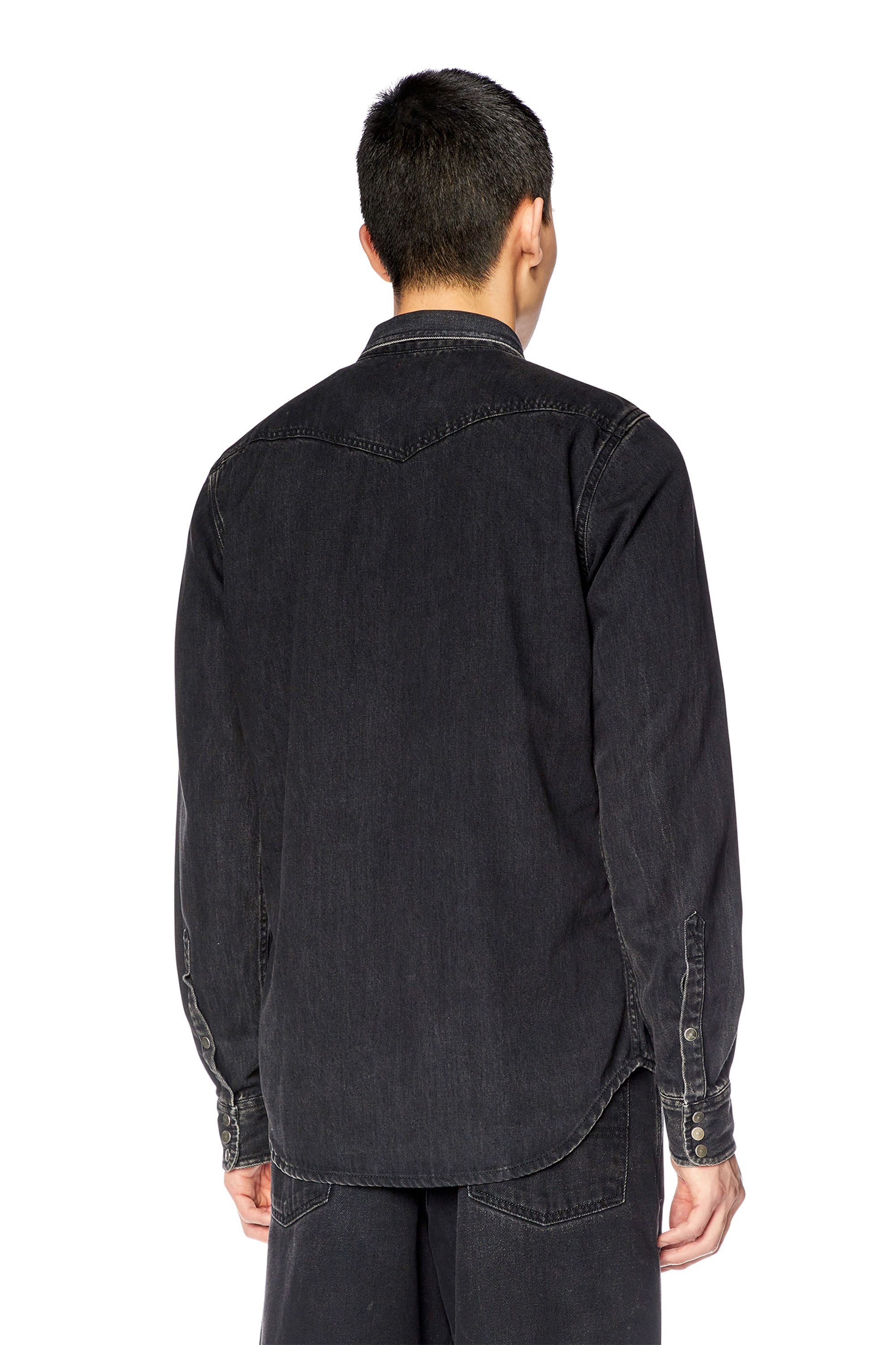 Diesel - D-VEGA, Male's Overshirt in Tencel denim in Black - 2