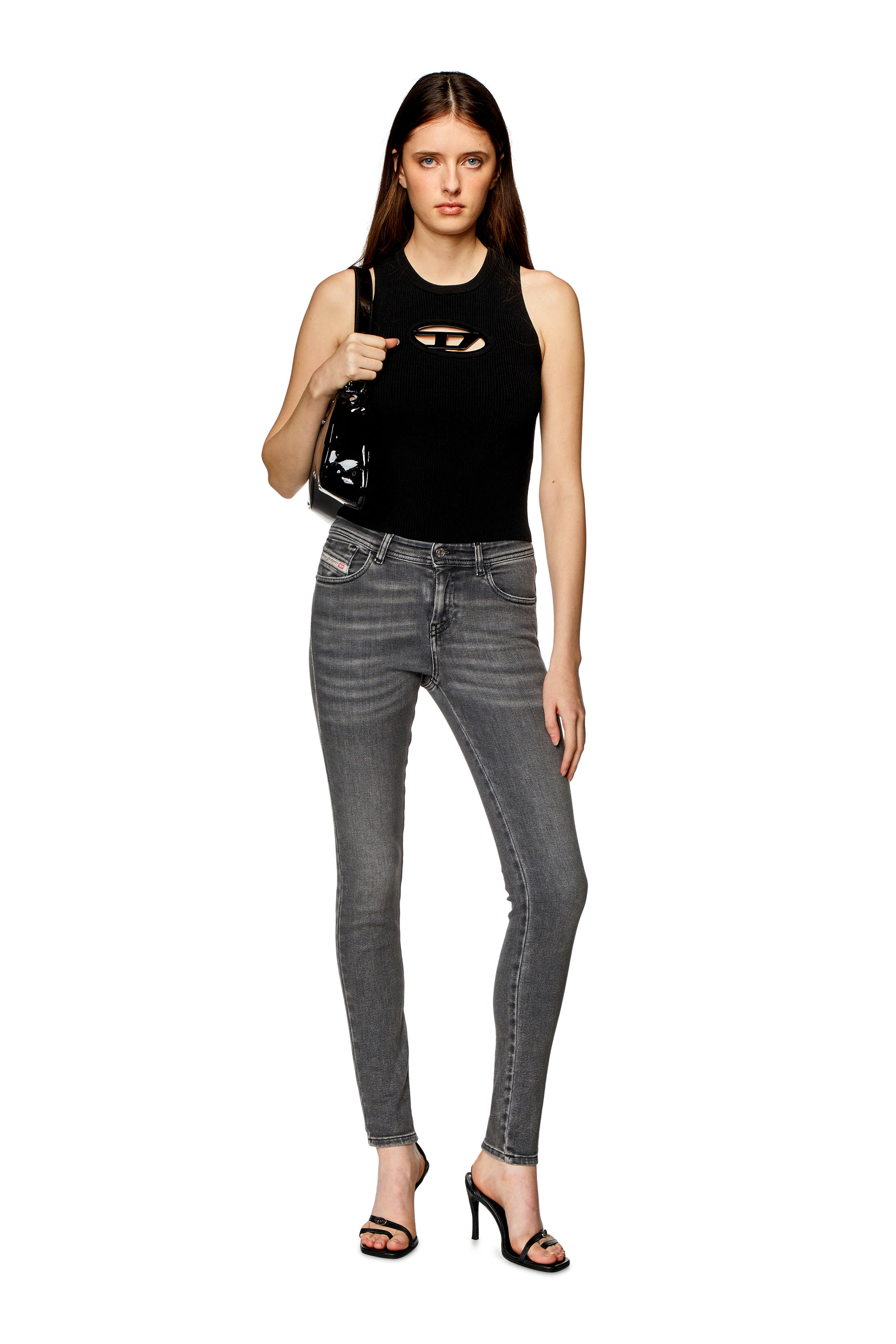 Diesel - Female Super skinny Jeans 2017 Slandy 09H86, Black/Dark Grey - Image 1