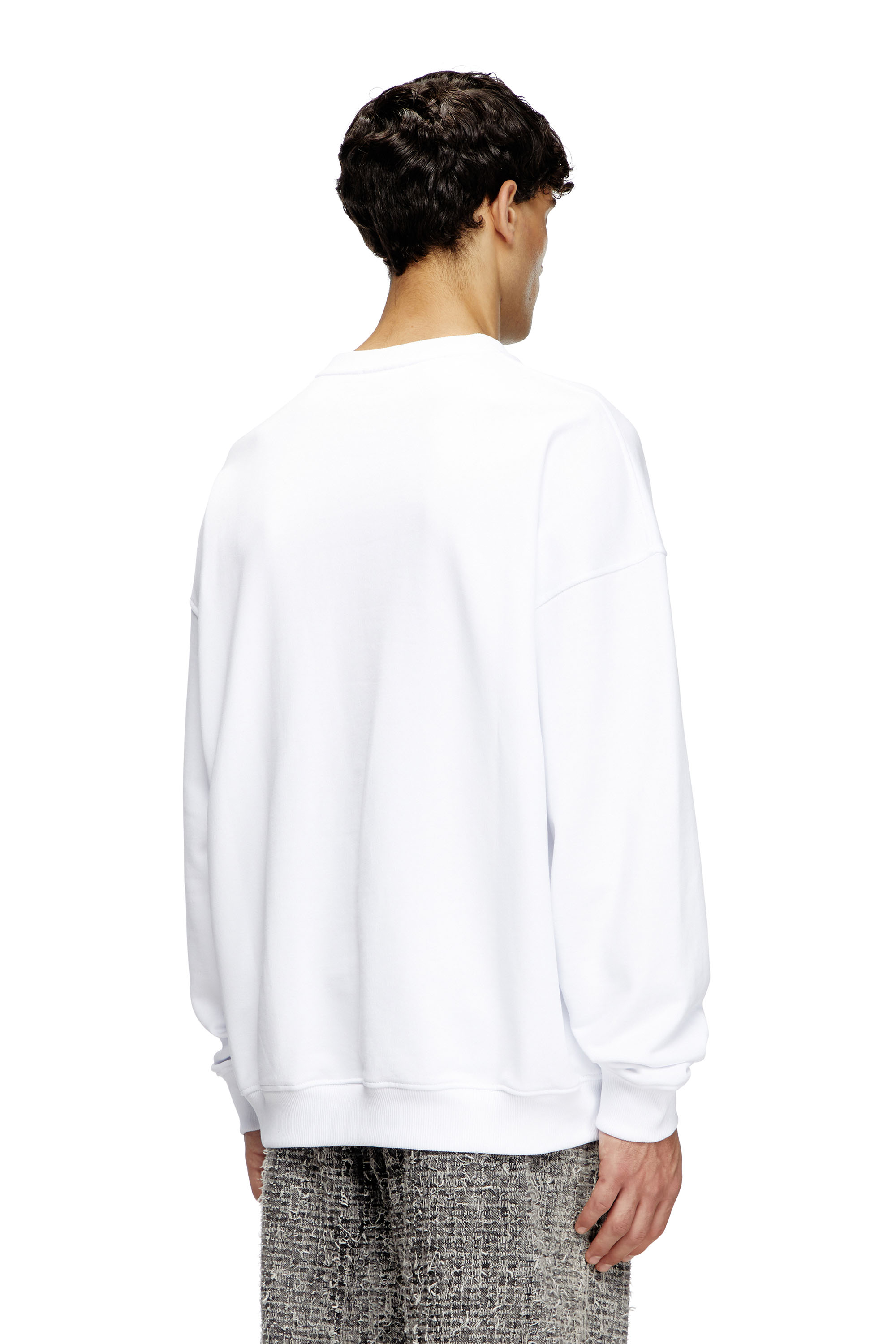 Diesel - S-MART-BIGOVAL, Male's Sweatshirt with embossed Oval D in White - 3