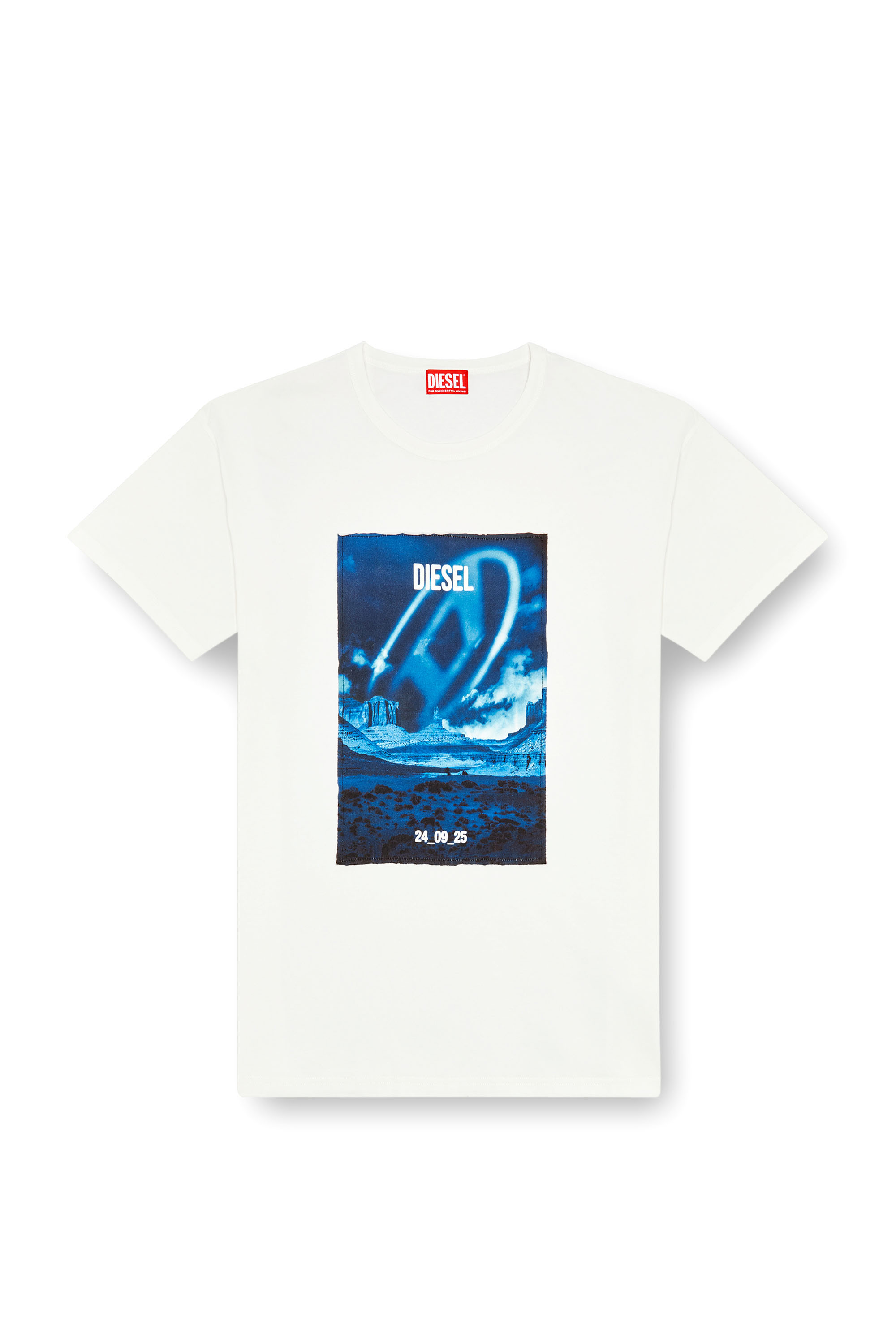 Diesel - T-BOXT-Q16, Male's Long-sleeve T-shirt with printed patch in White - 4