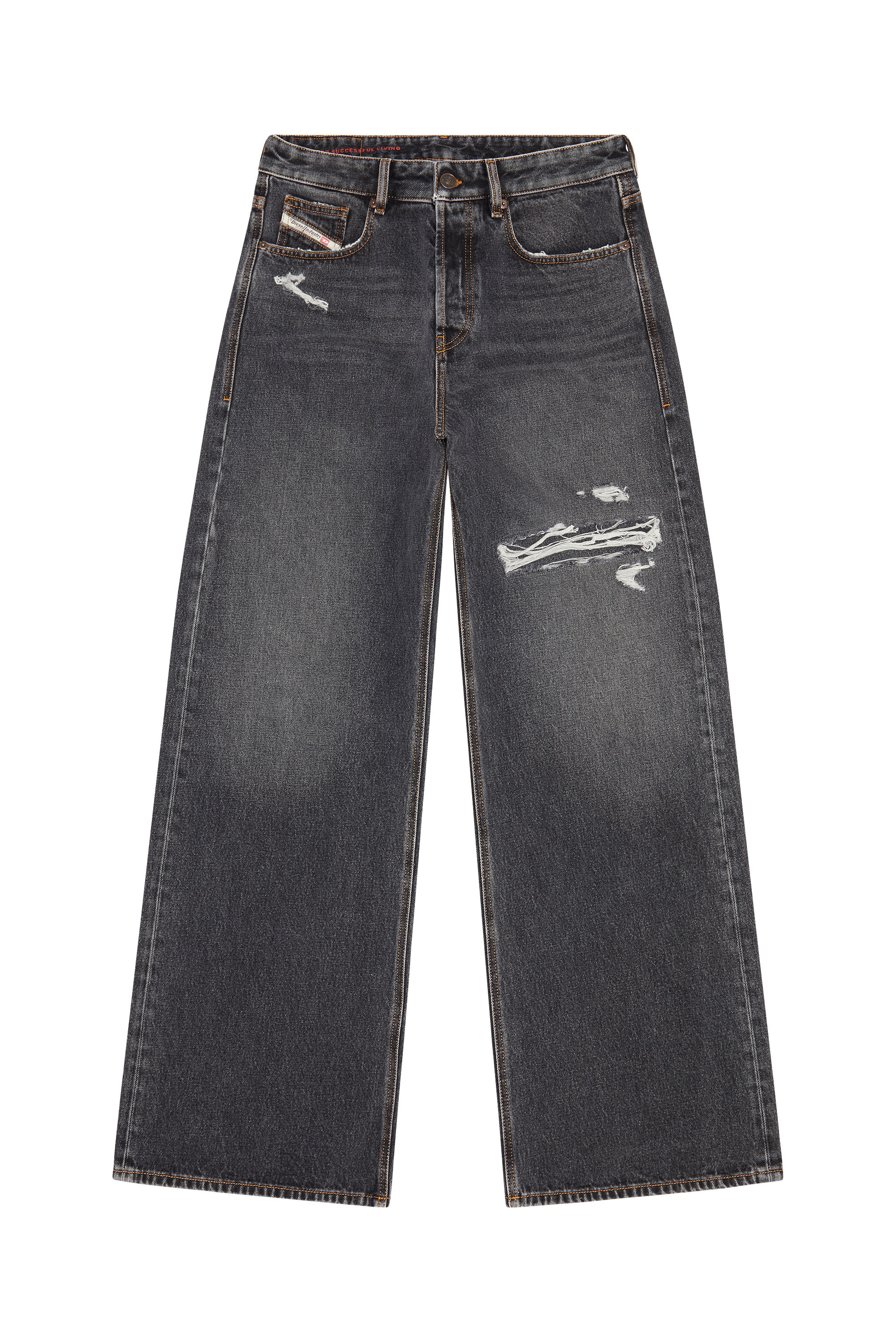 Diesel - Homme Straight Jeans D-Rise 007F6, Noir/Gris foncé - Image 3
