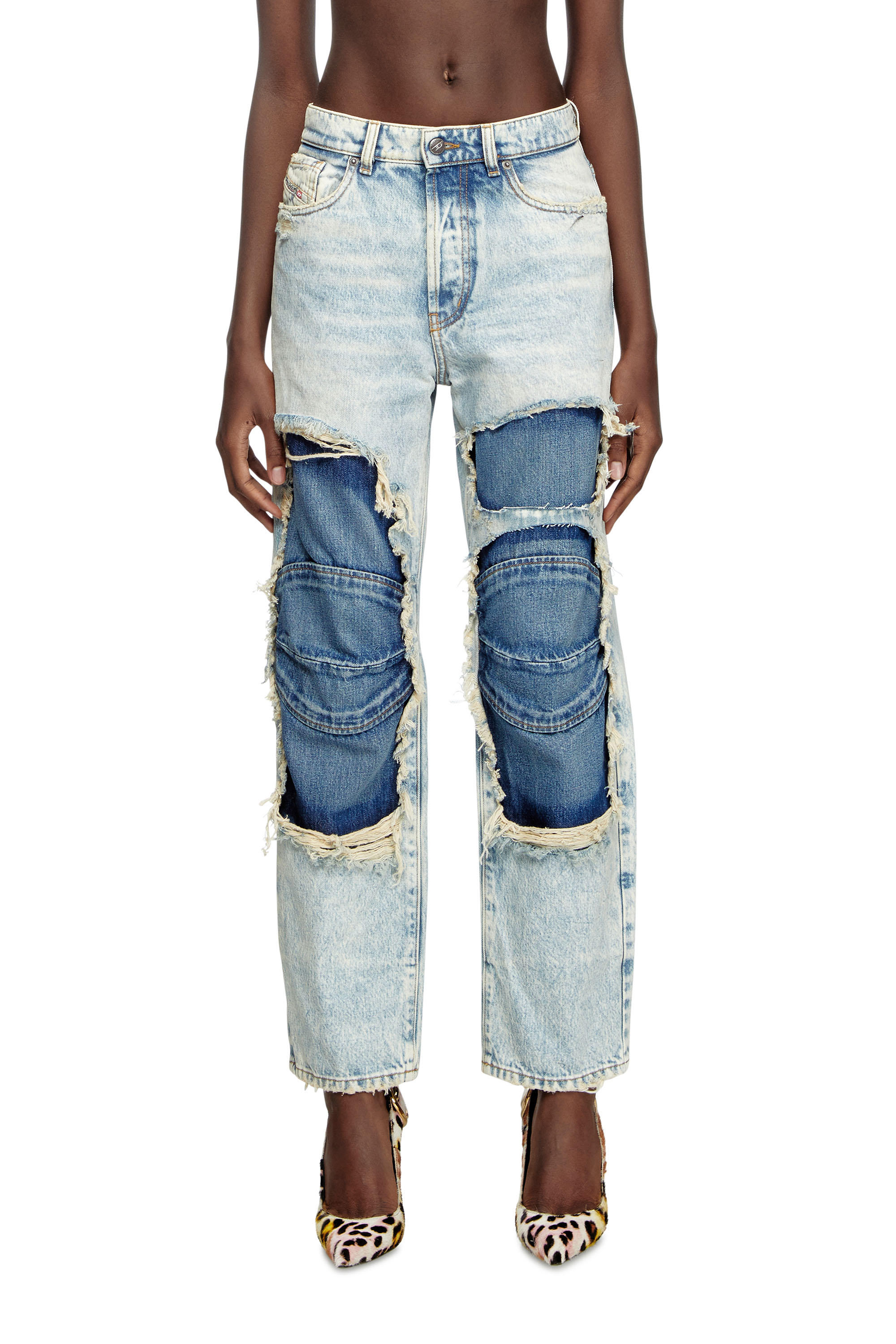 Diesel - Straight Jeans D-Fire 0AJEN Mixte, Bleu Clair - Image 6