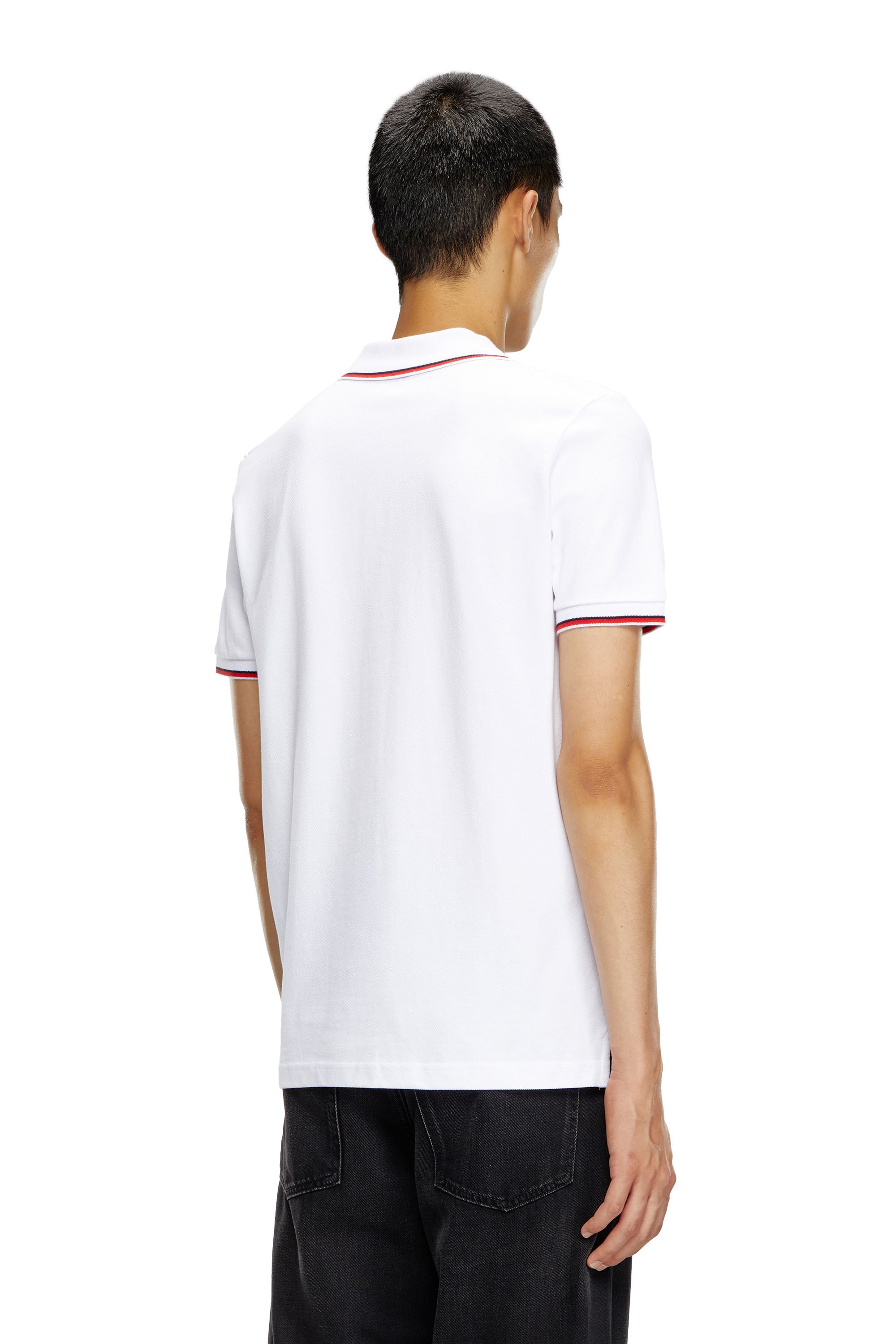 Diesel - T-SMITH-D, Male Polo shirt with striped trims in White - Image 2