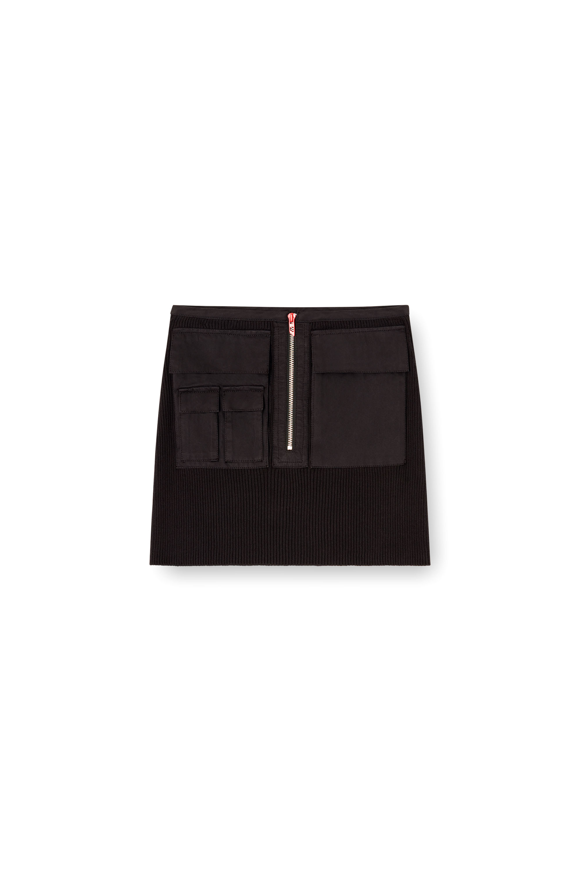 Diesel - M-MERYN-SHORT, Female's Ribbed mini skirt with cargo pockets in null - 3