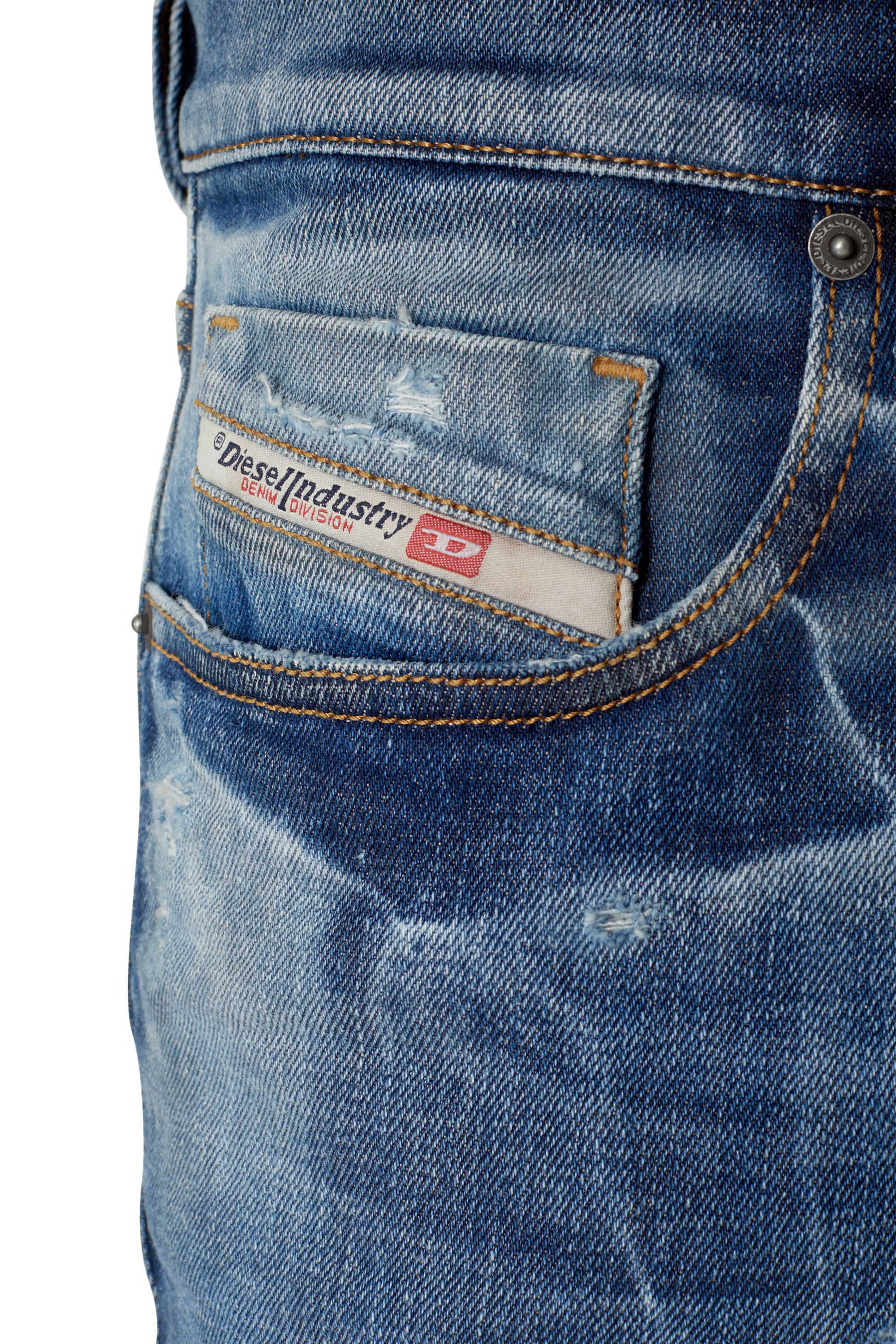 Diesel - 2019 D-STRUKT 09E14 Slim Jeans, Medium Blue - Image 5