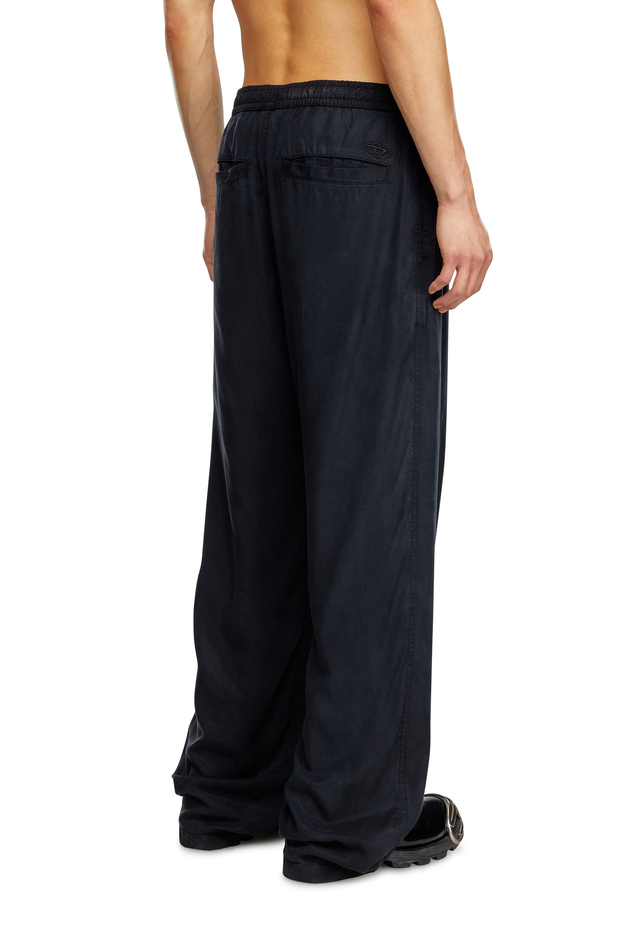 Diesel - P-DREYER-C, Male's Drawstring pants in faded twill in Black - 3