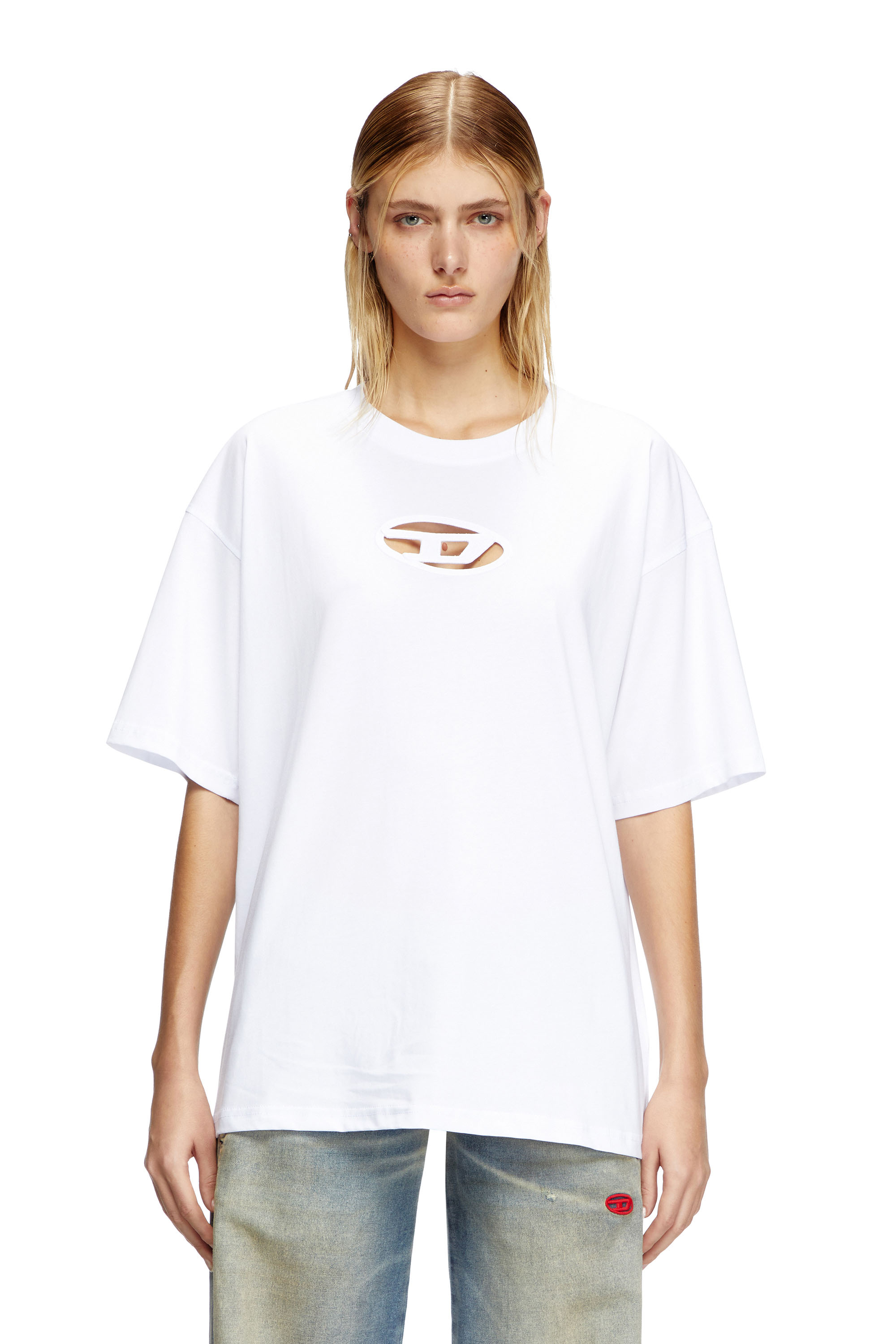 Diesel - T-BOXT-OD, T-shirt avec Oval D brodé Mixte in Blanc - 4