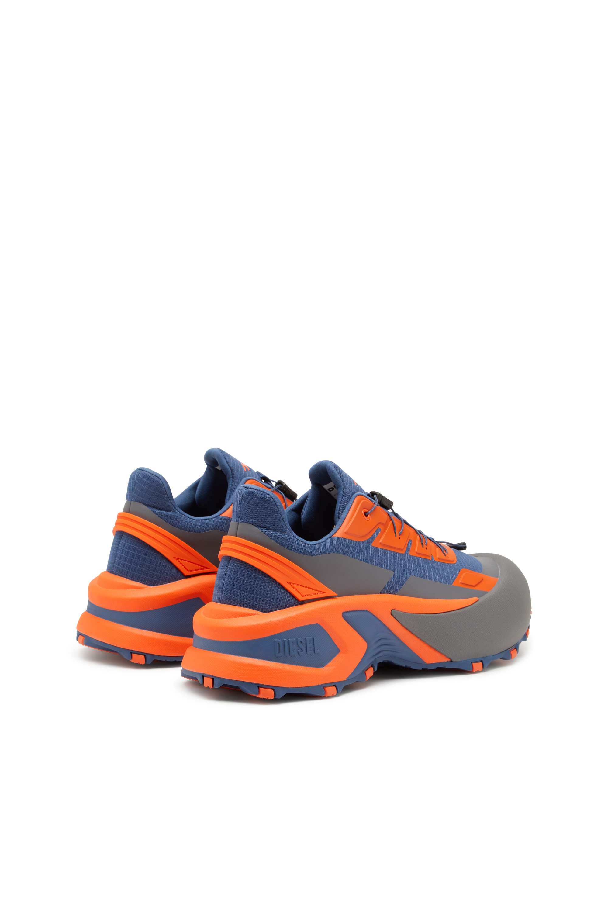 Diesel - D-CAGE RUNNER, Male's D-Cage Runner-Sneakers in TPU-trimmed ripstop in Blue/Orange - 3