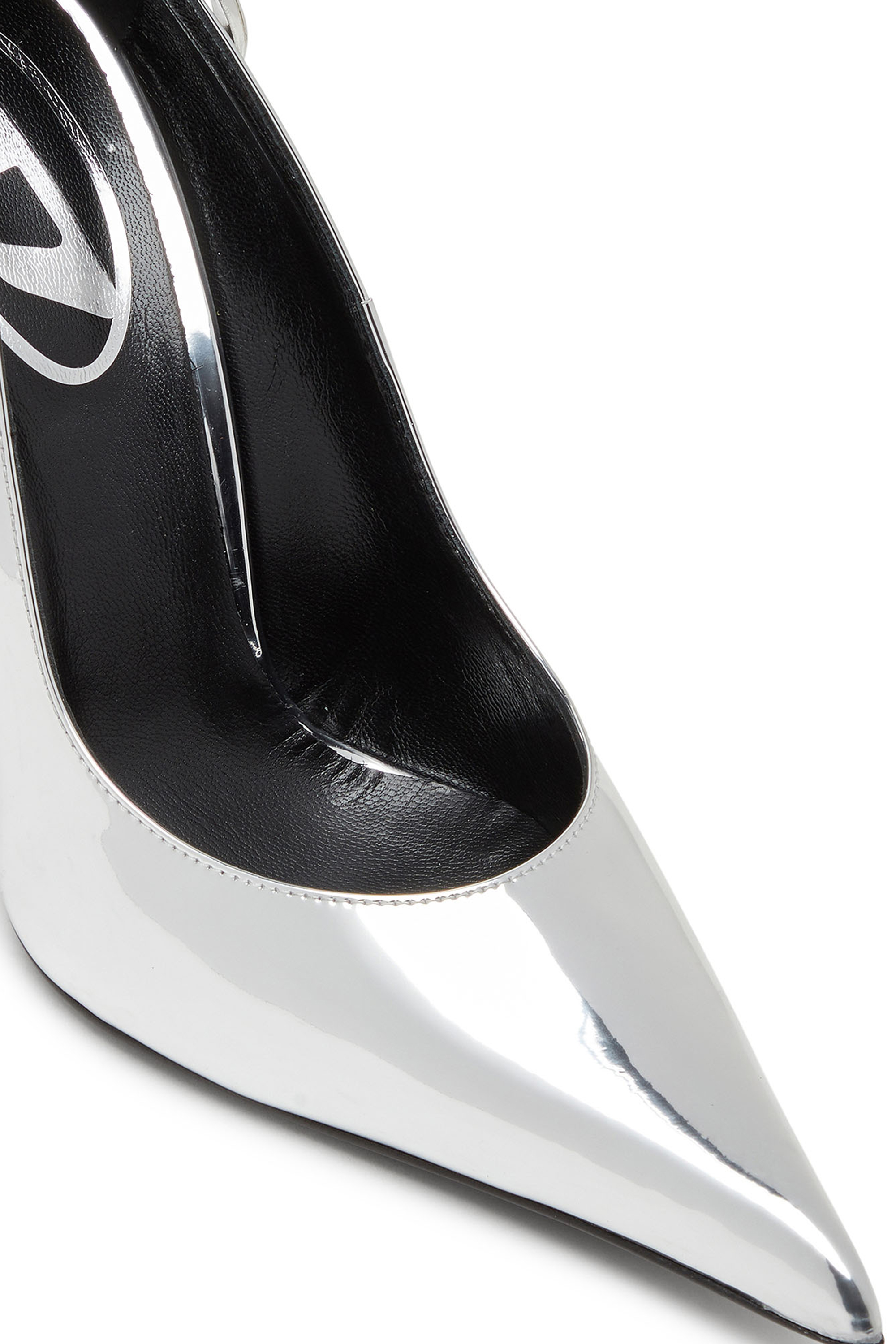 Diesel - D-TEN&HALF P, Female's D-Ten&Half-Metallic pumps with curved heel in Silver - 6