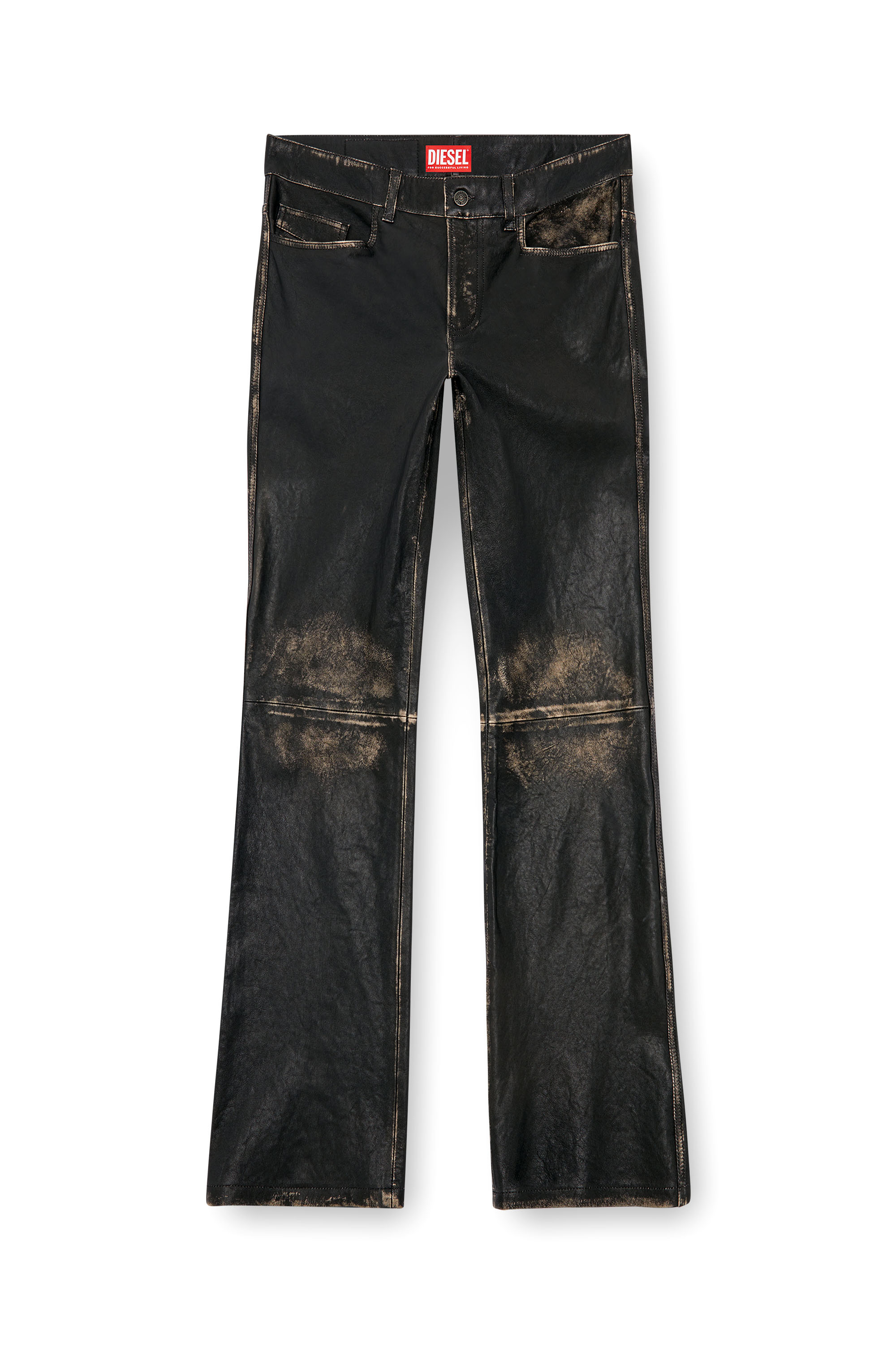 Diesel - P-BLIXIA, Male's Distressed leather pants in Black - 5