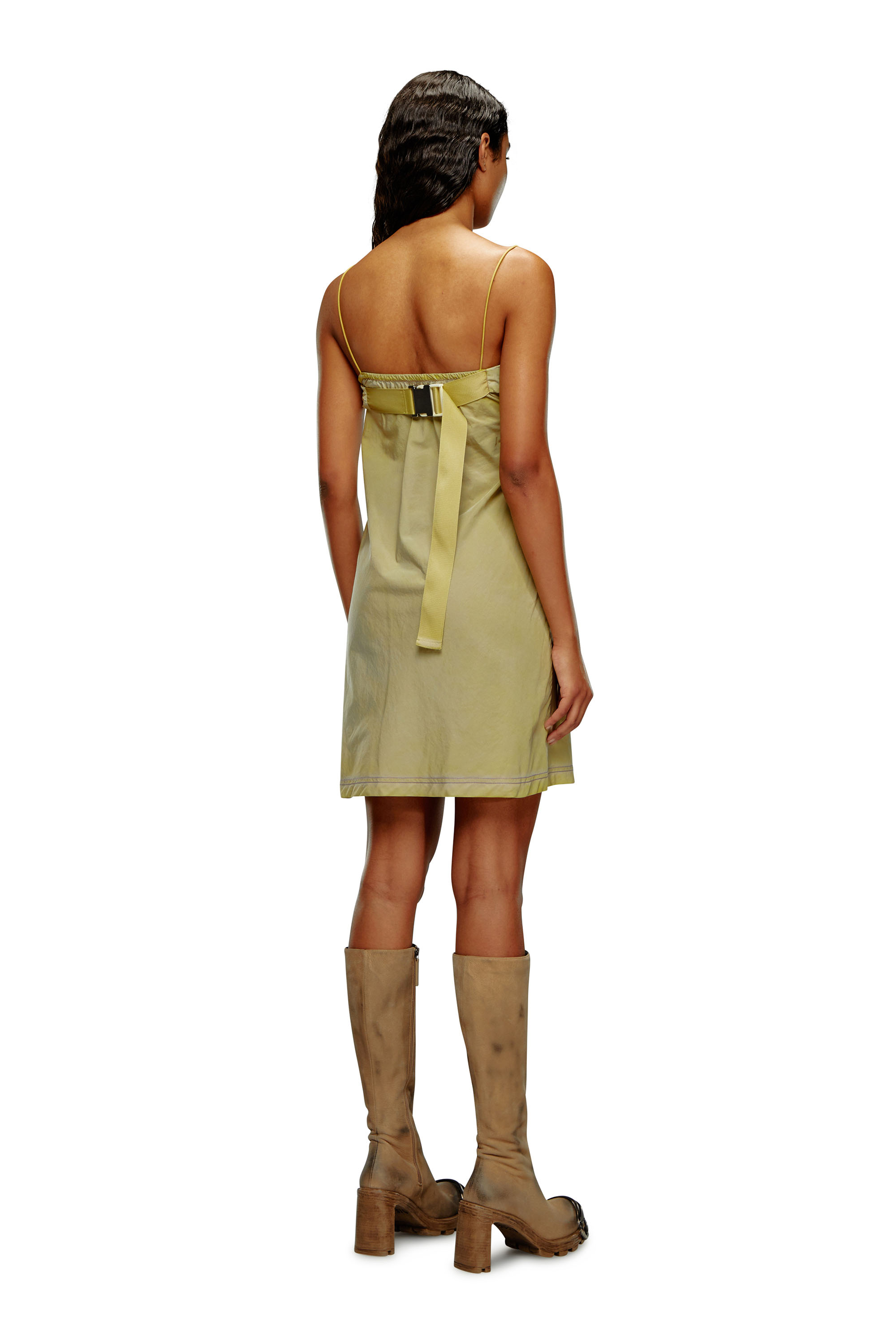 Diesel - D-OUCHY, Female Short utility dress with faded effects in Green - Image 2
