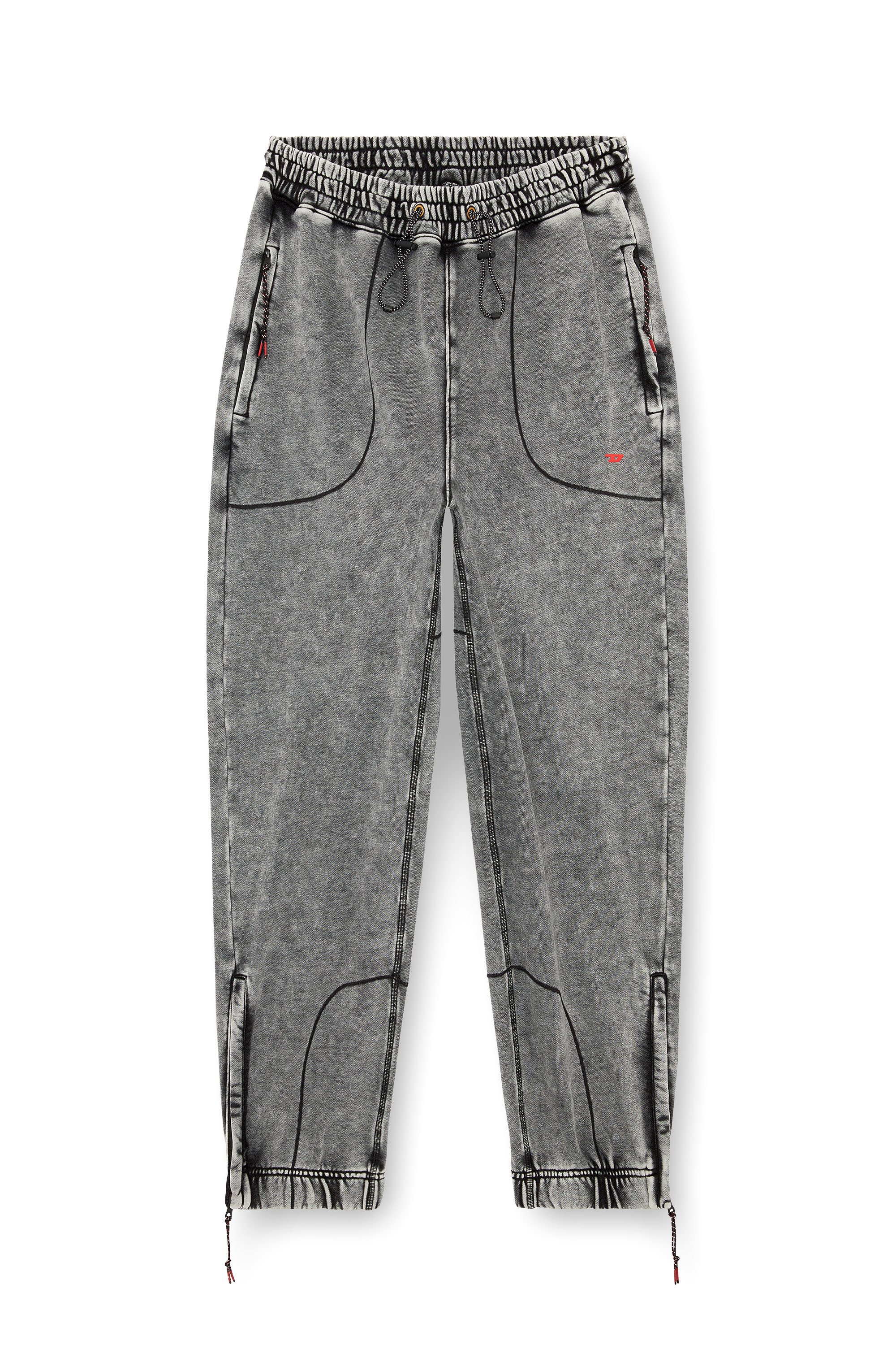 Diesel - AMSB-QUENTIN-HT57, Male Faded track pants with toggle waist in Grey - Image 4