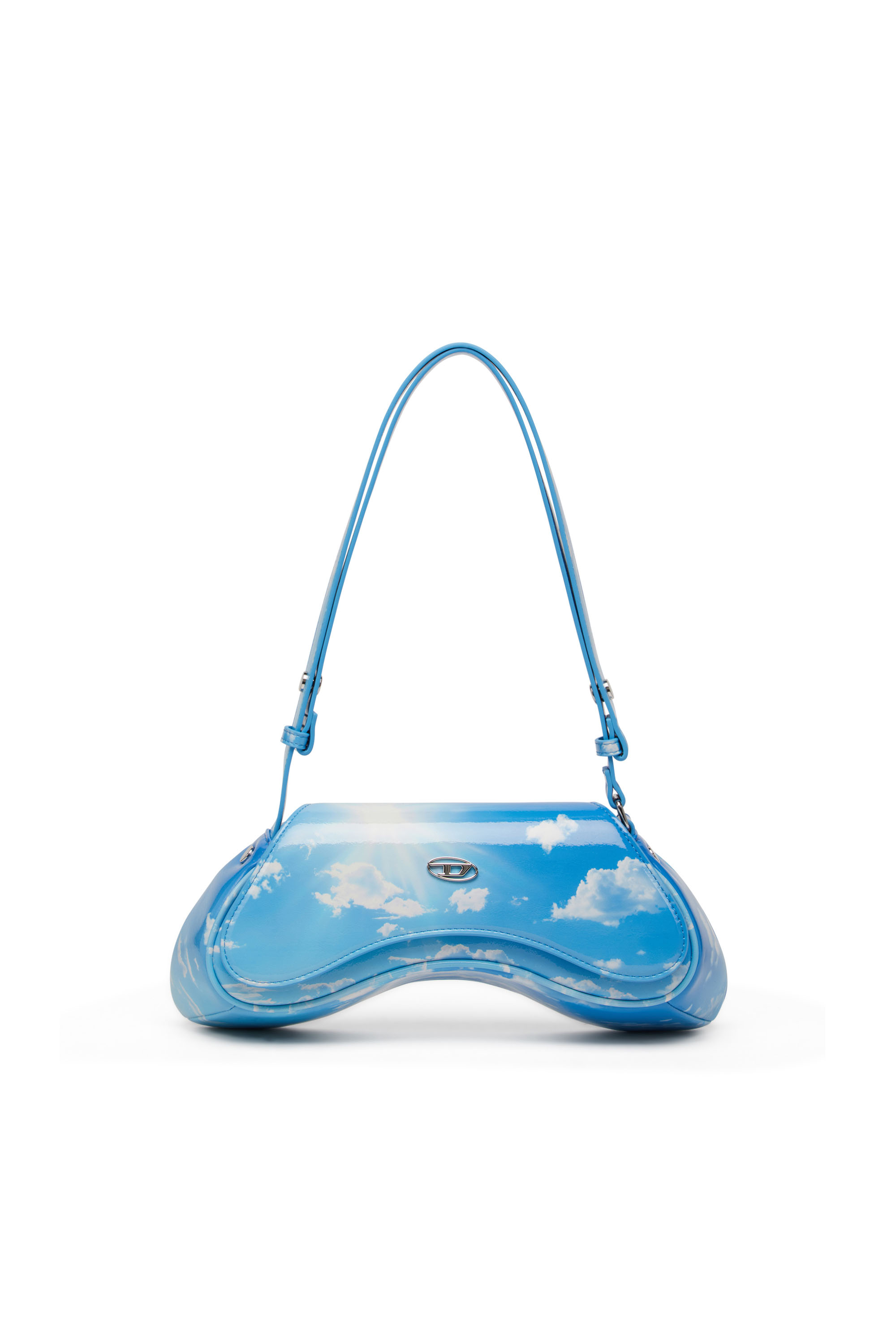 Diesel - PLAY CROSSBODY, Female's Play-Shoulder bag in printed glossy PU in Light Blue - 1