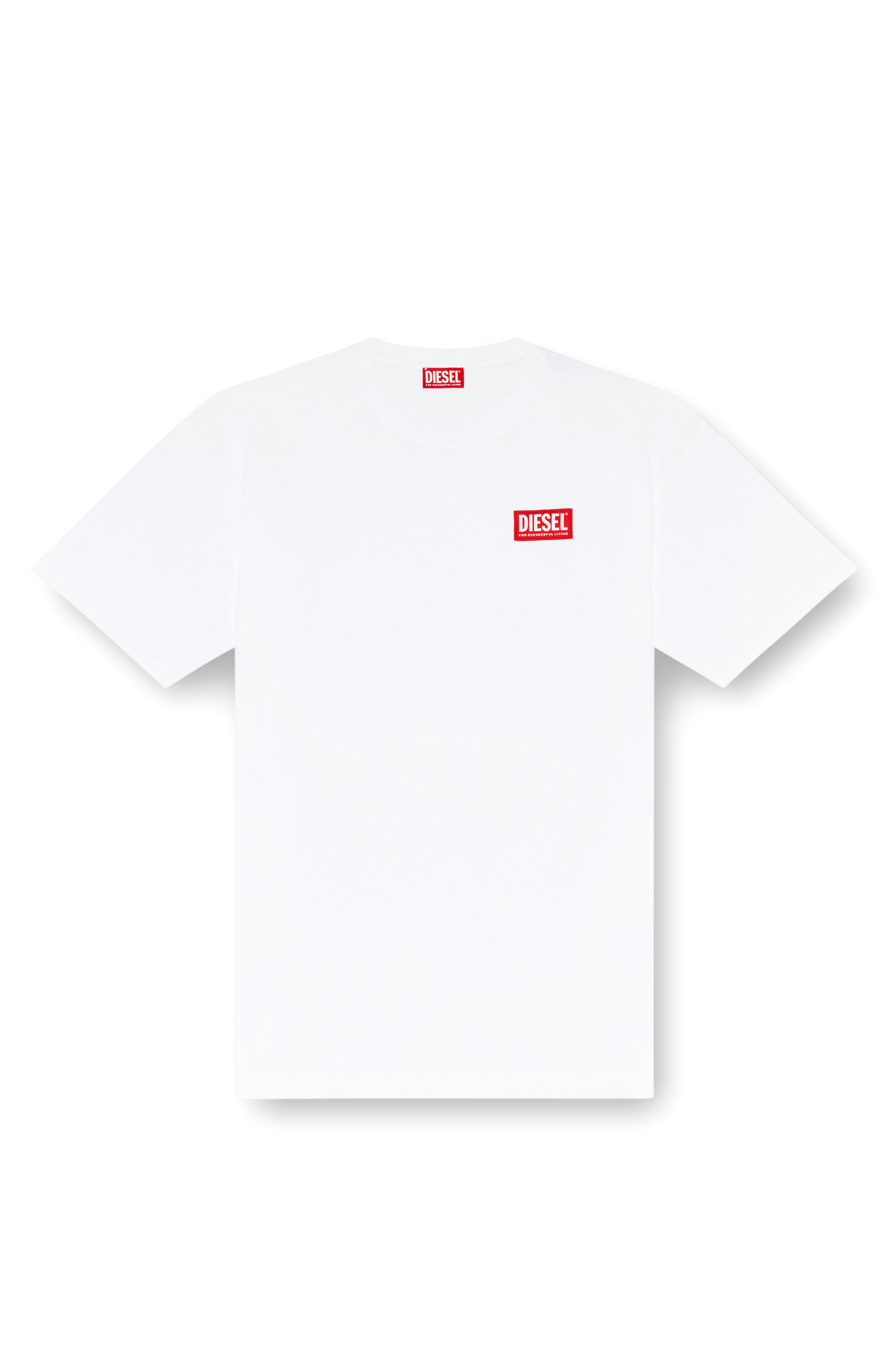 Diesel - T-BOXT-LAB, Homme T-shirt avec empiècement à logo en jacquard in Blanc - Image 4