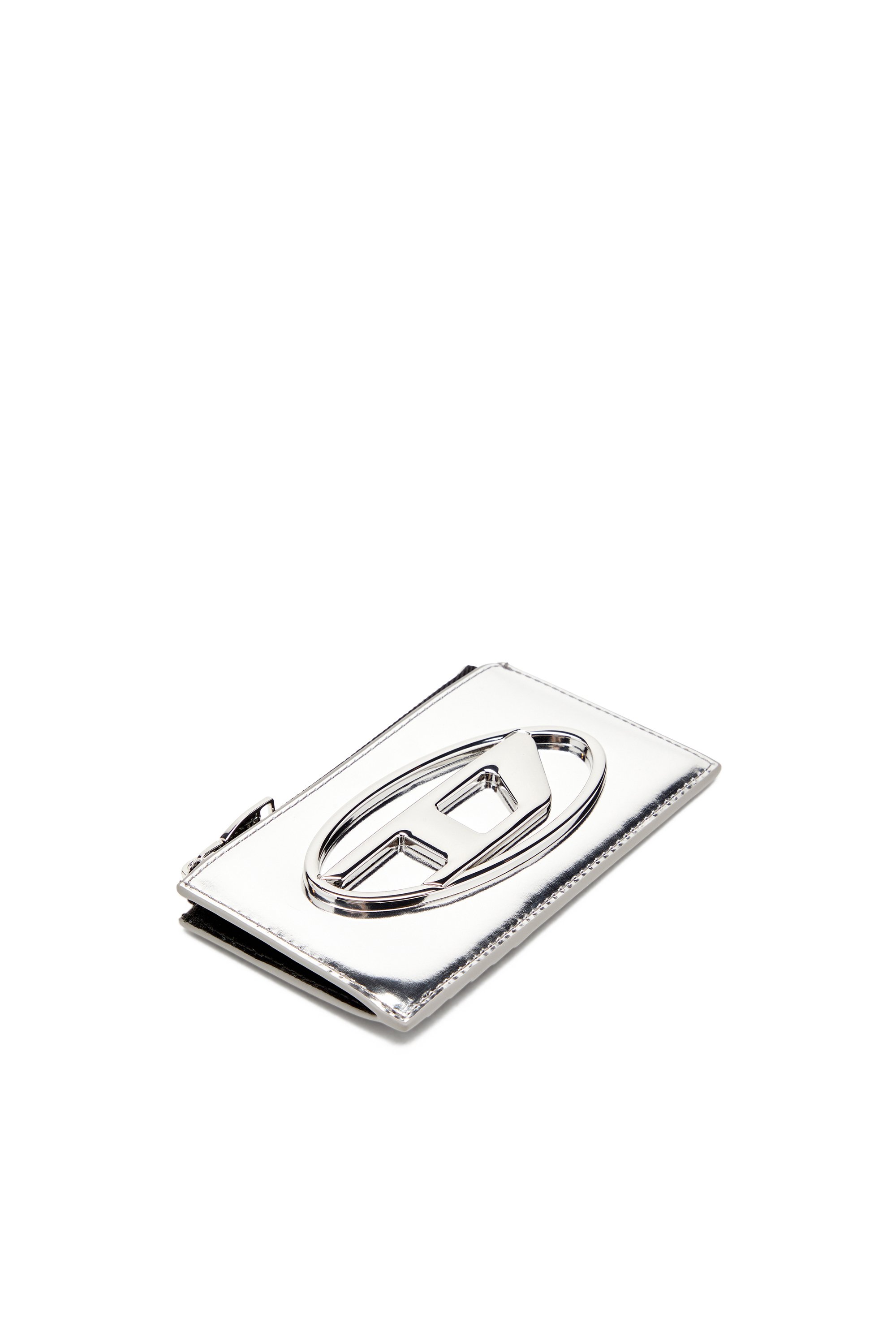 Diesel - 1DR CARD HOLDER III, Female's Card holder in mirror leather in Silver - 4