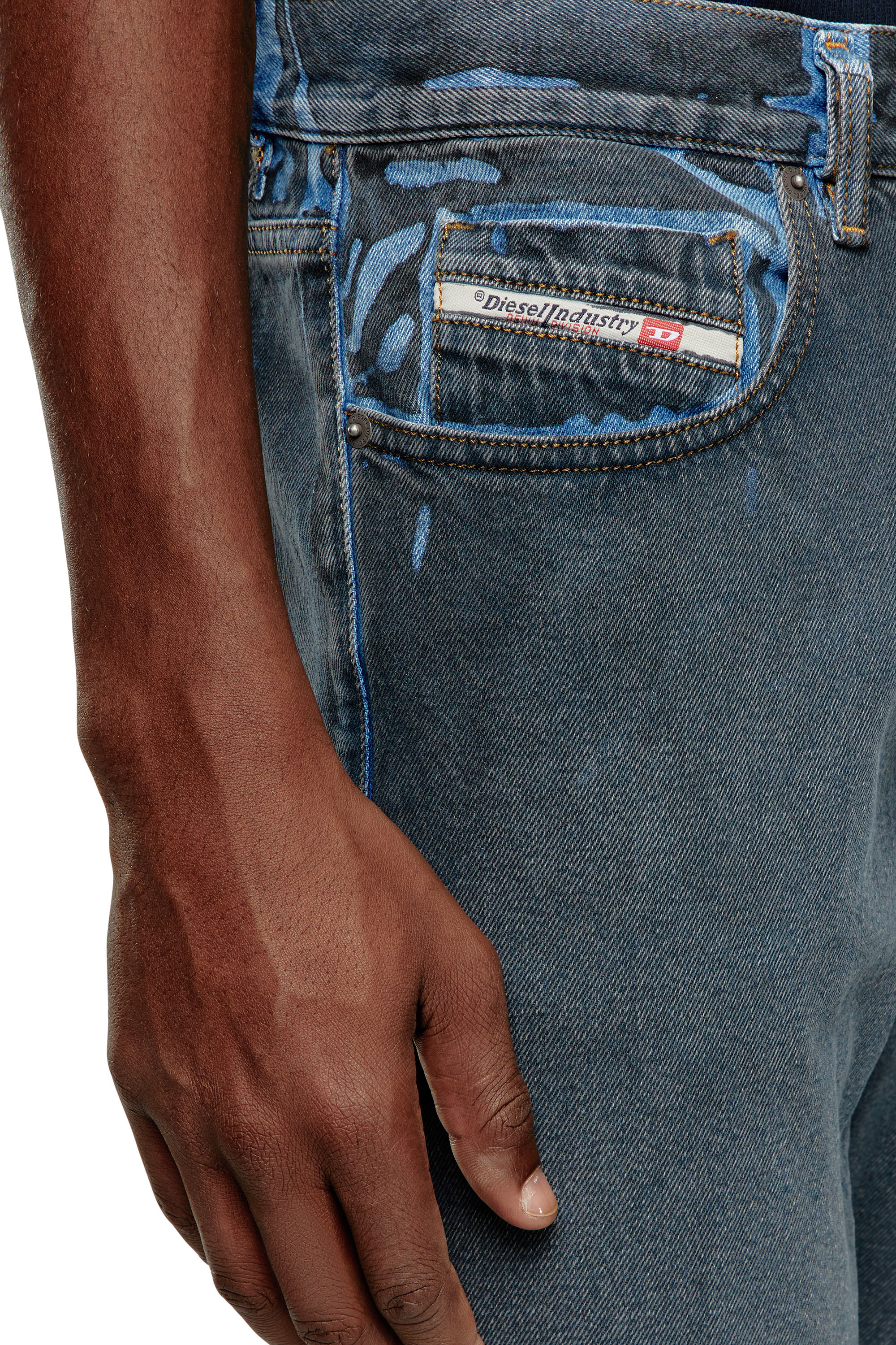 Diesel - Slim Jeans 2019 D-Strukt 09I47, Noir/Gris foncé - Image 3